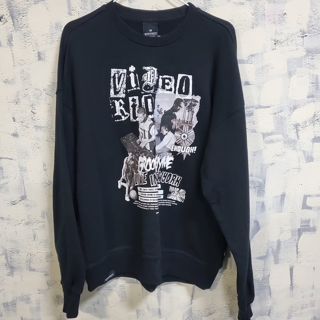 grooverhyme 검정 맨투맨 티셔츠  상품이미지1