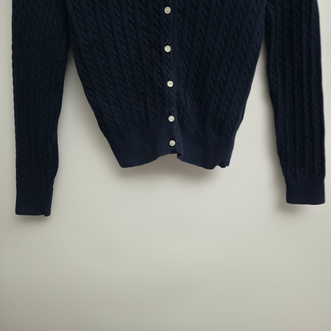 [XS] 폴로 랄프로렌 걸즈 네이비 케이블 가디건 신형 큐알택 상품이미지3
