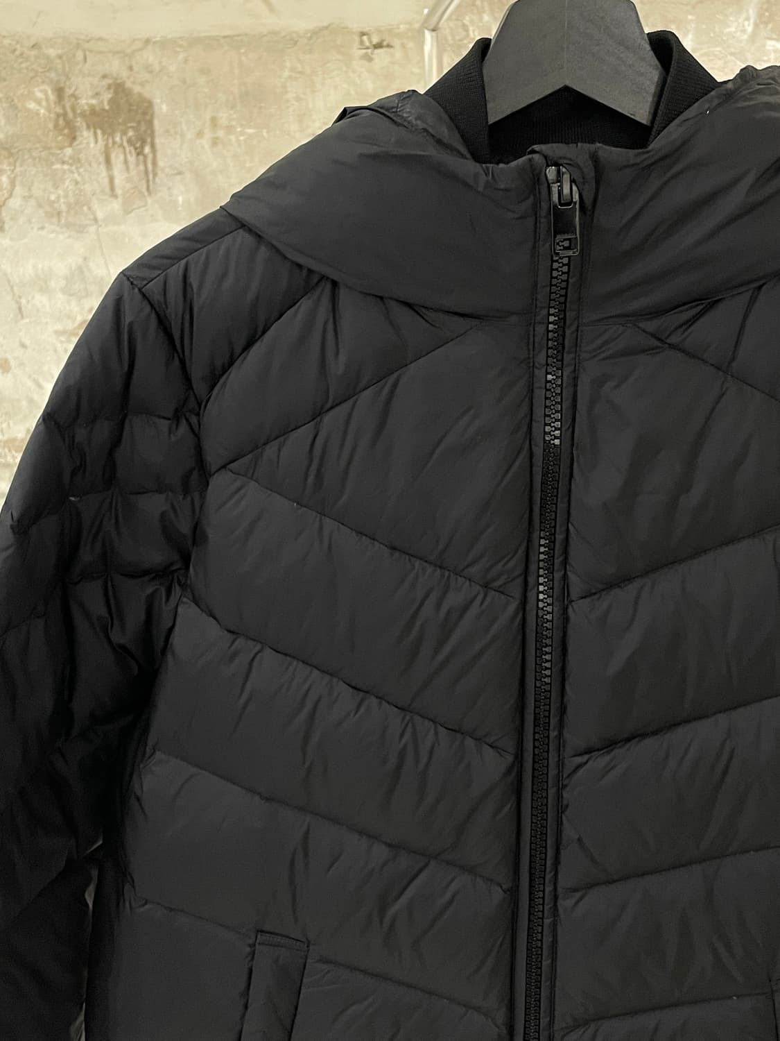 디젤 블랙 투 웨이 집업 덕 다운 경량 패딩 상품이미지2