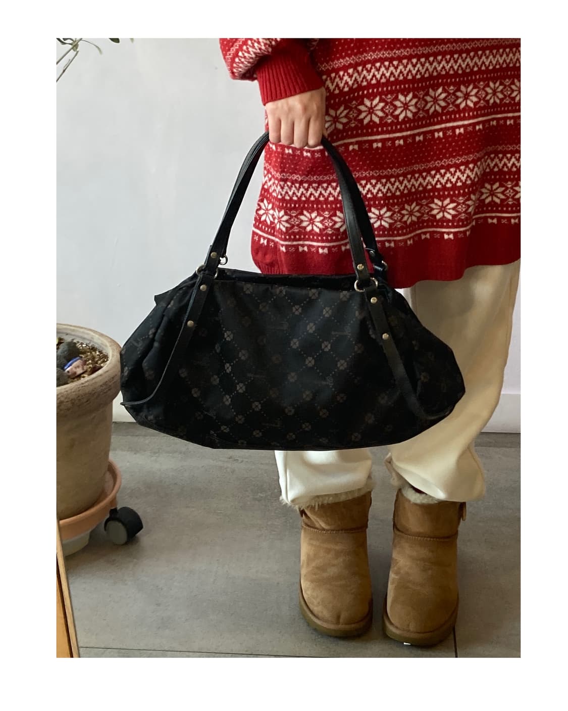 일본빈티지) 클로버 토트 숄더백 상품이미지2