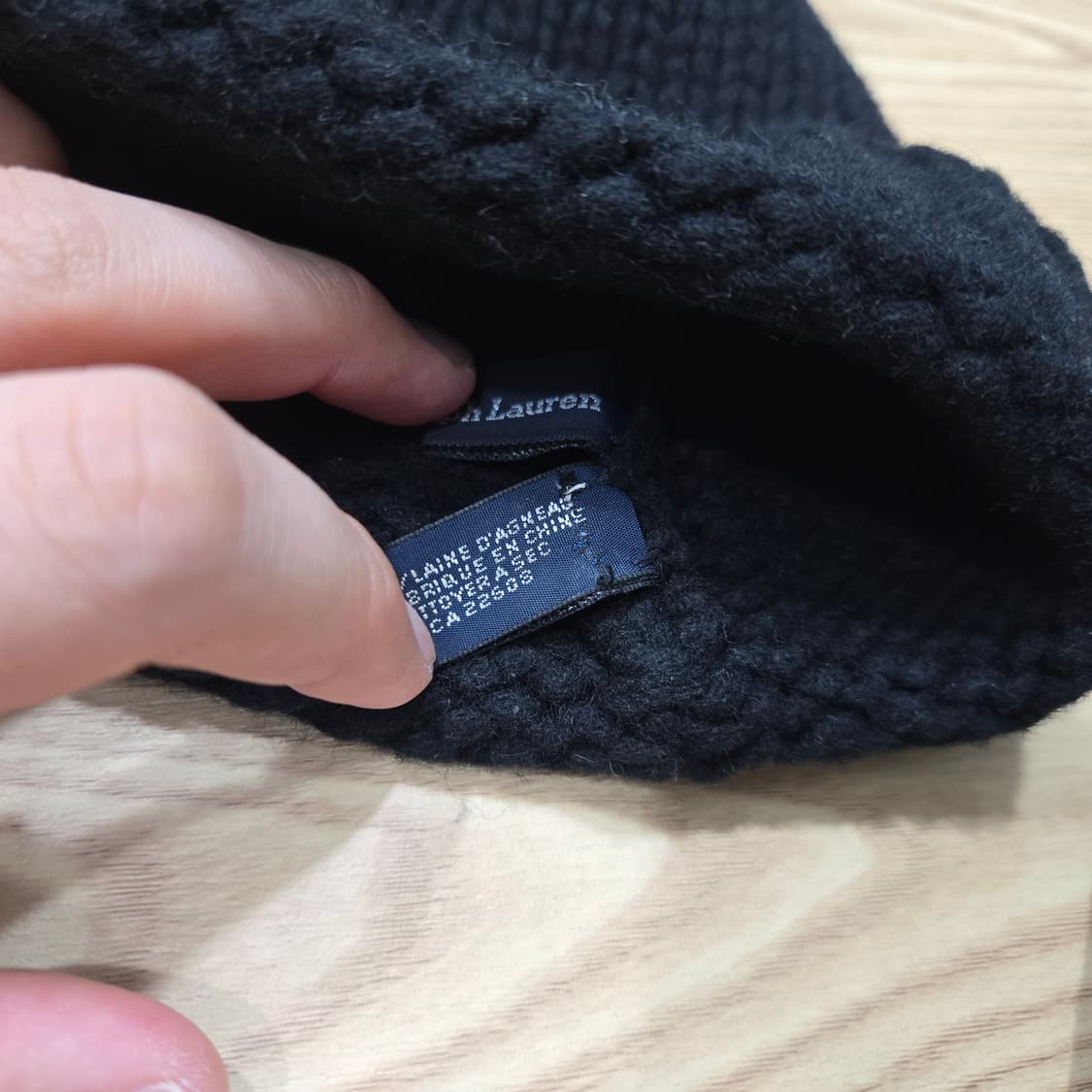 OS 폴로랄프로렌 램스울 비니 블랙 레드 포니 상품이미지3