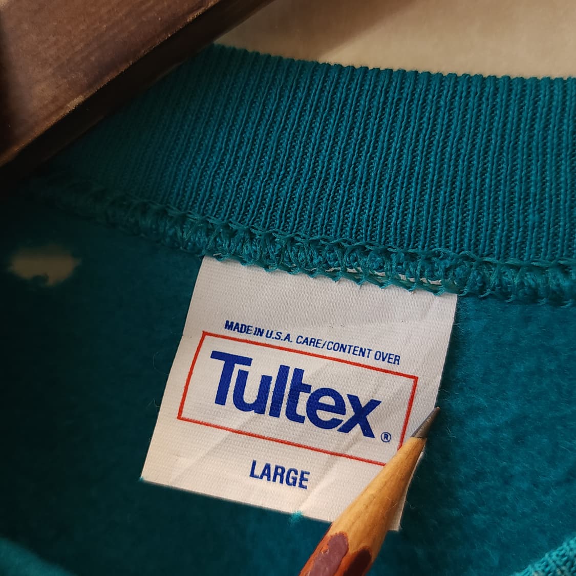 90s Tultex 빈티지 스웻셔츠 플레인 스웻셔츠 그린 썬 페이딩 L 상품이미지8