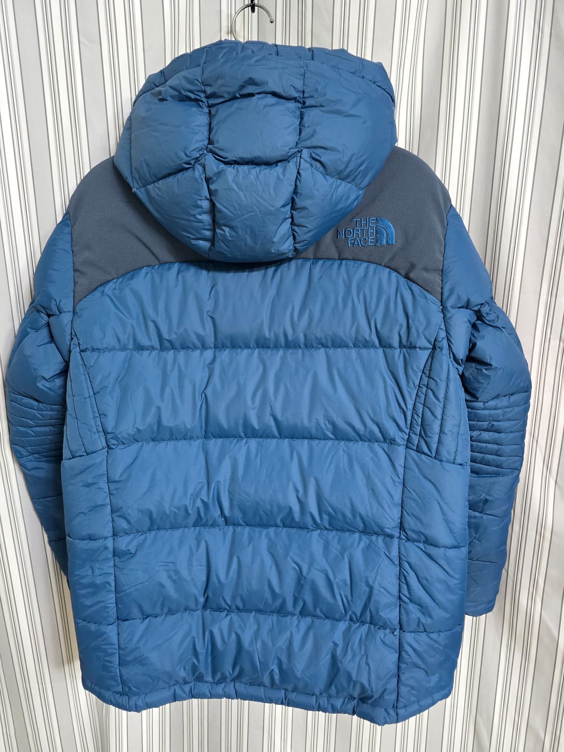 (100) 노스페이스 블루/네이비 후드 구스다운 패딩 자켓 상품이미지2