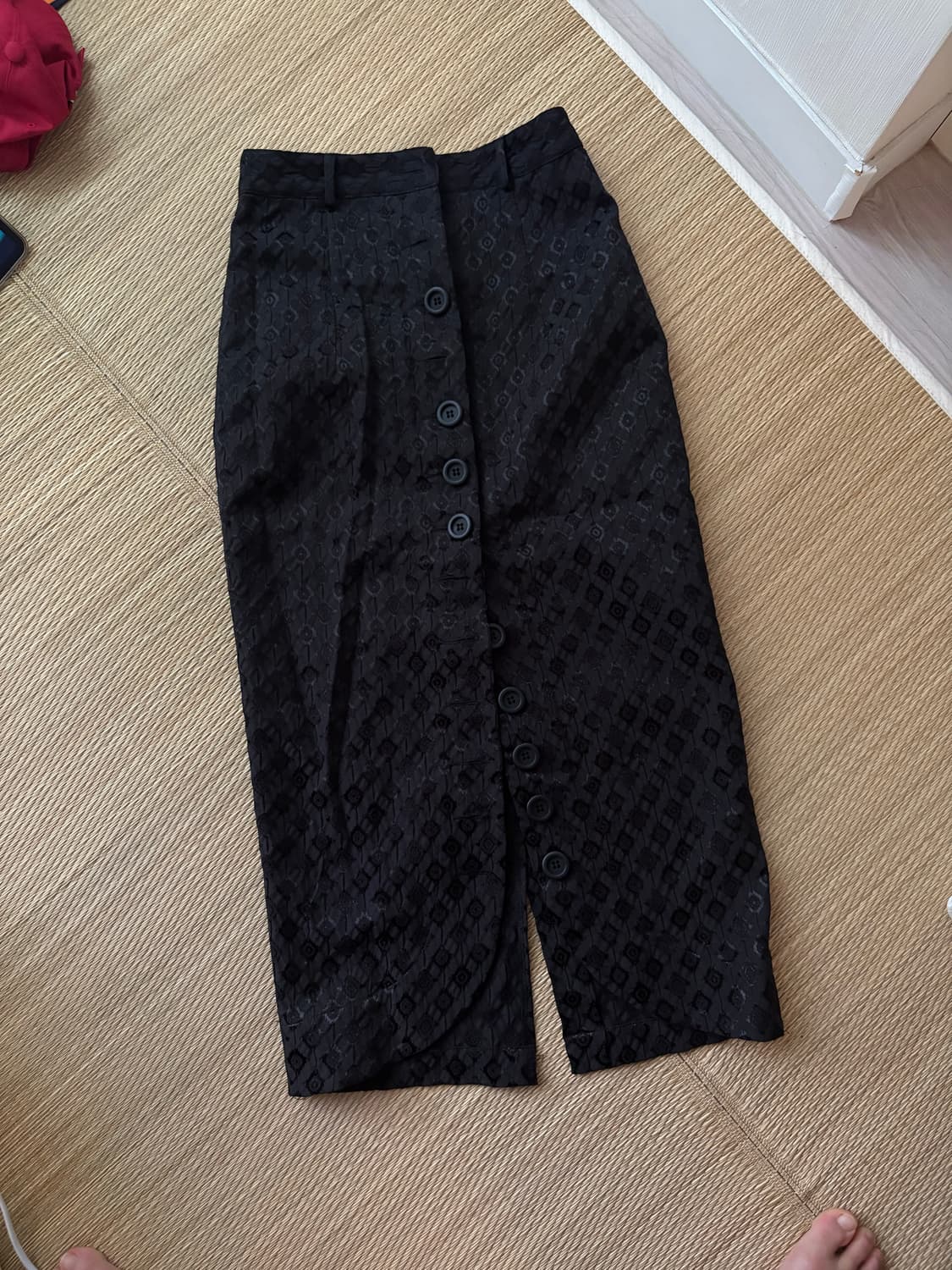 145오피스 미디 버튼 스커트 상품이미지4