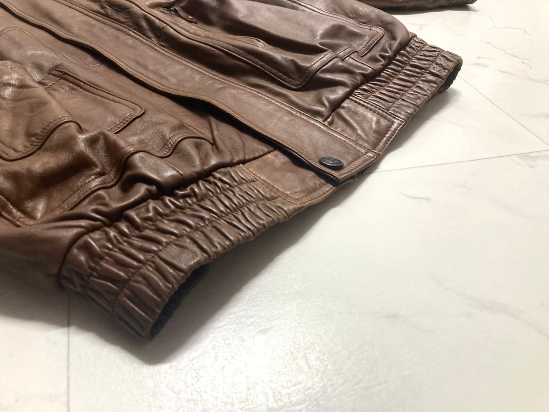 90s 램스킨 양가죽 A-2 레더 봄버 자켓 100-105 상품이미지7