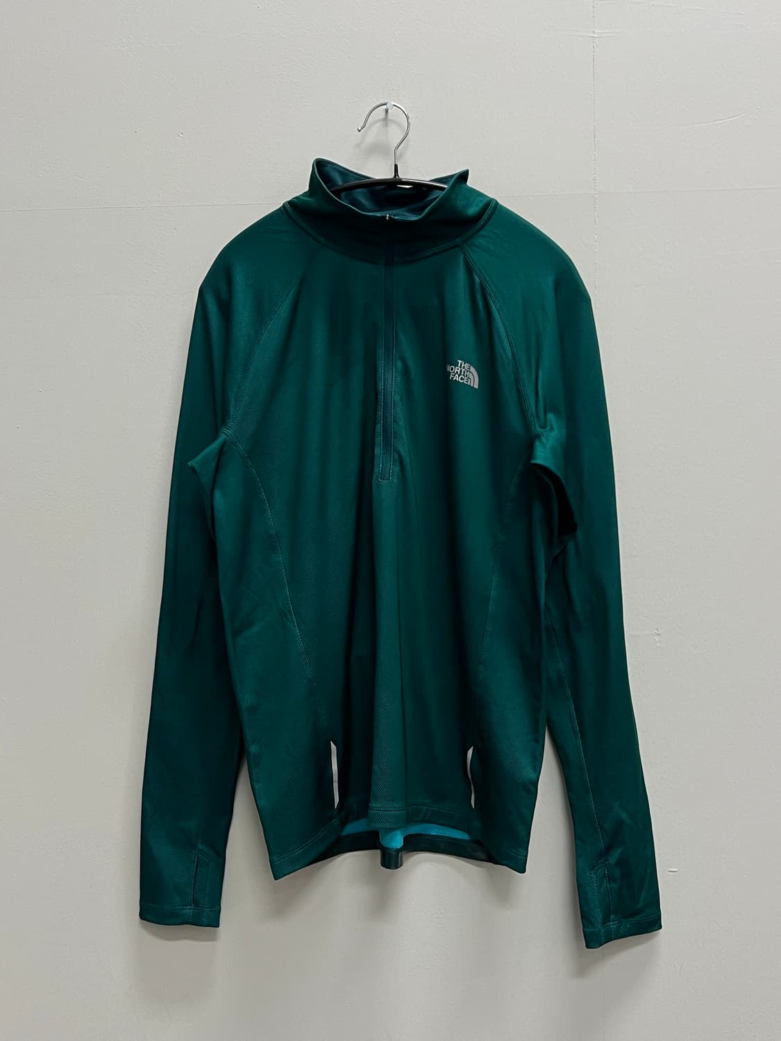 노스페이스 반집업 기능성 긴팔 티 그린 상품이미지2