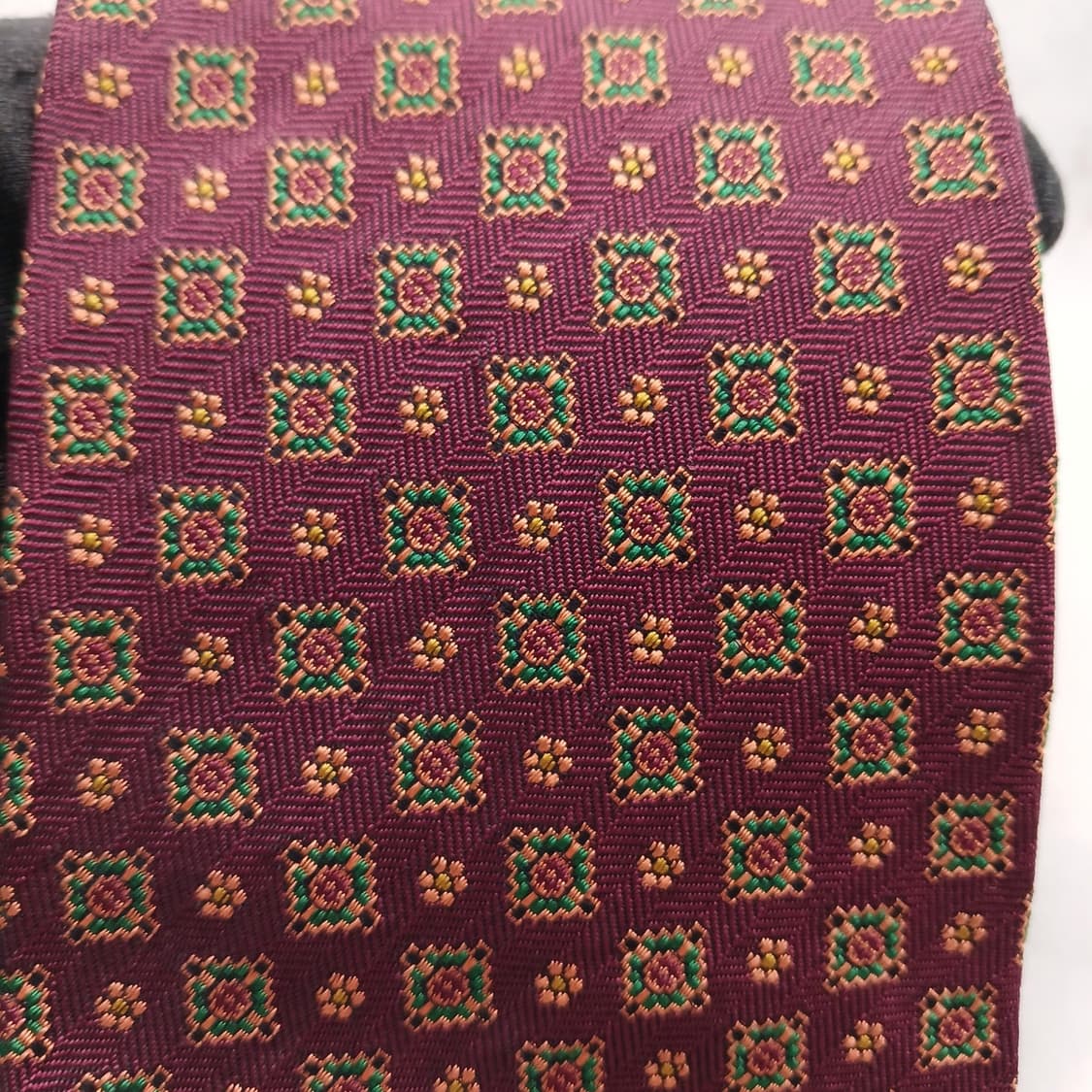 샤를주르당 실크 버건디 플라워 넥타이 9.6cm A등급 A18746
 상품이미지6