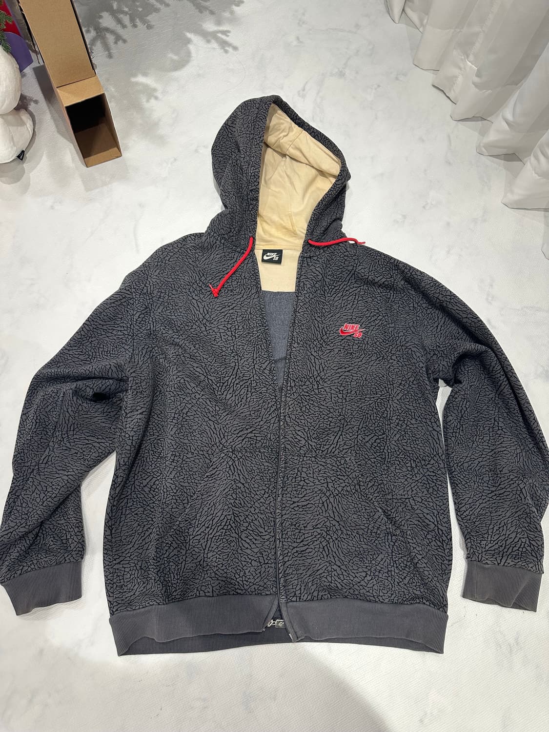 나이키 코끼리(시멘트) 패턴 후드집업 XL 사이즈 상품이미지1