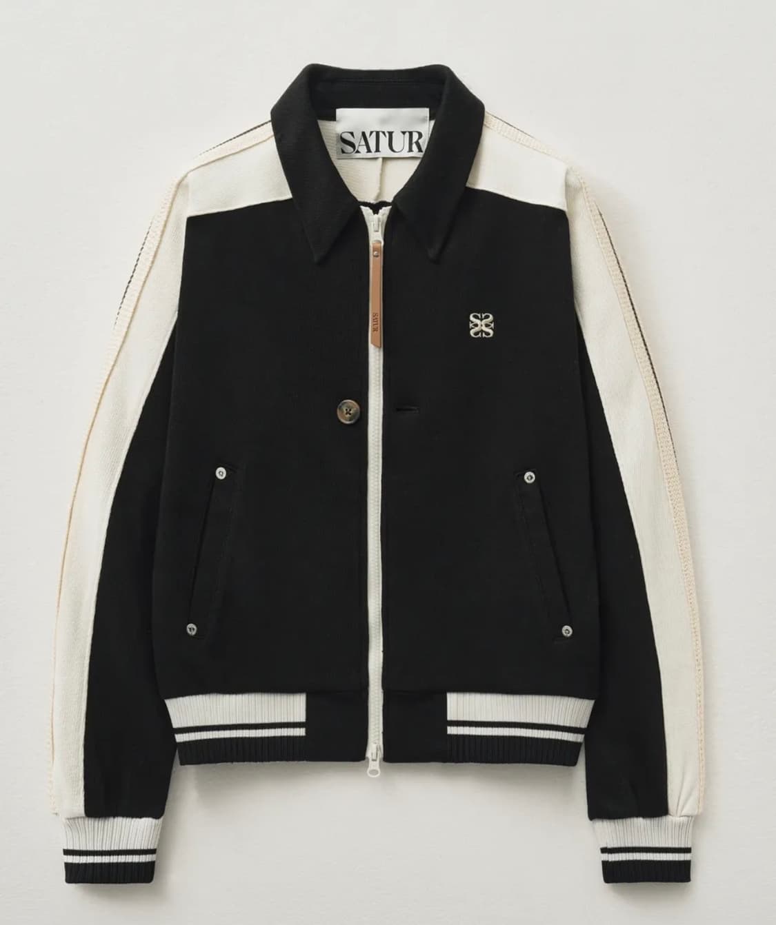 세터 로턴 칼라 트랙 집업 자켓 캐비어 블랙 WM 상품이미지1