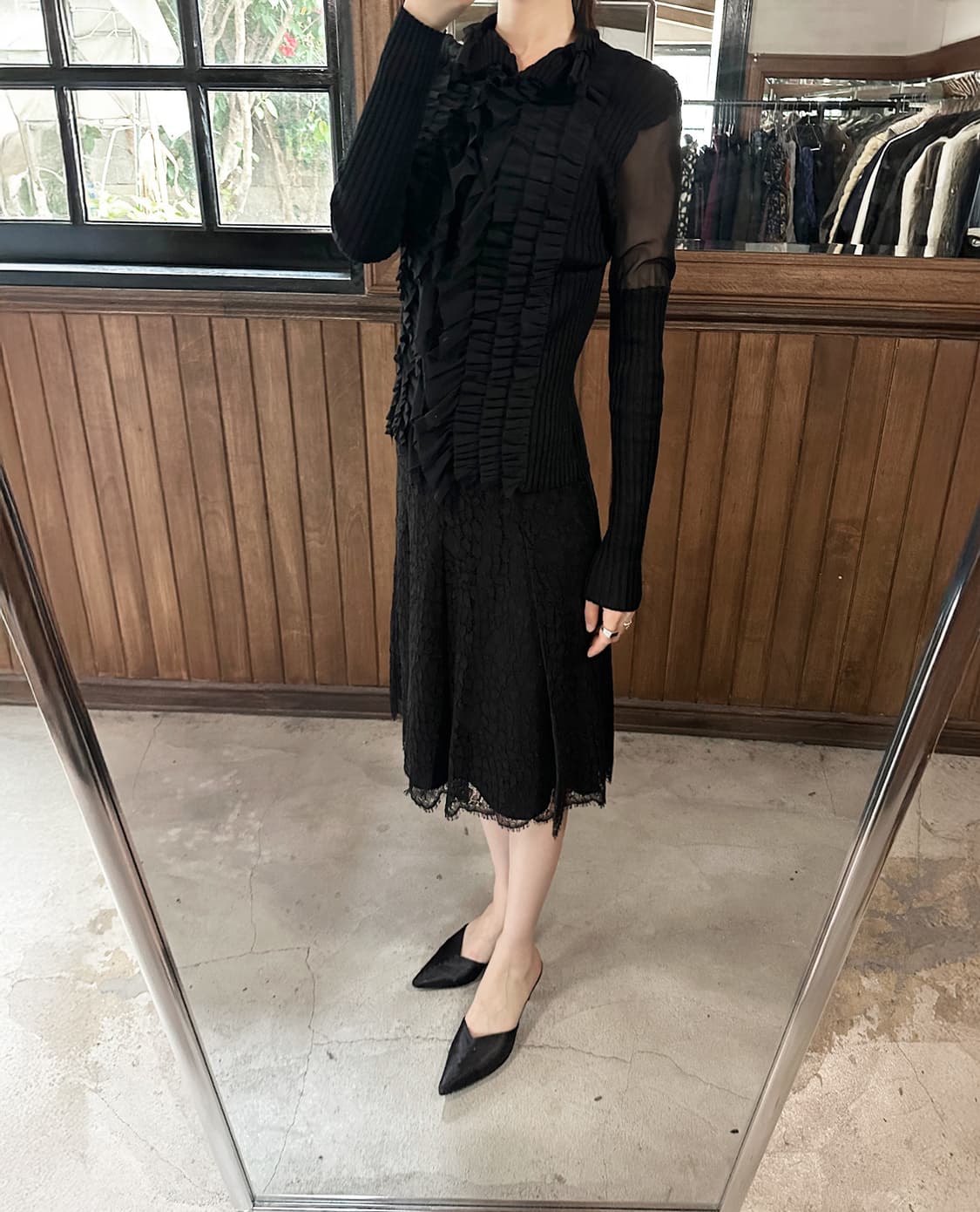 HIROKO BIS pleated ruffle cardigan 상품이미지1