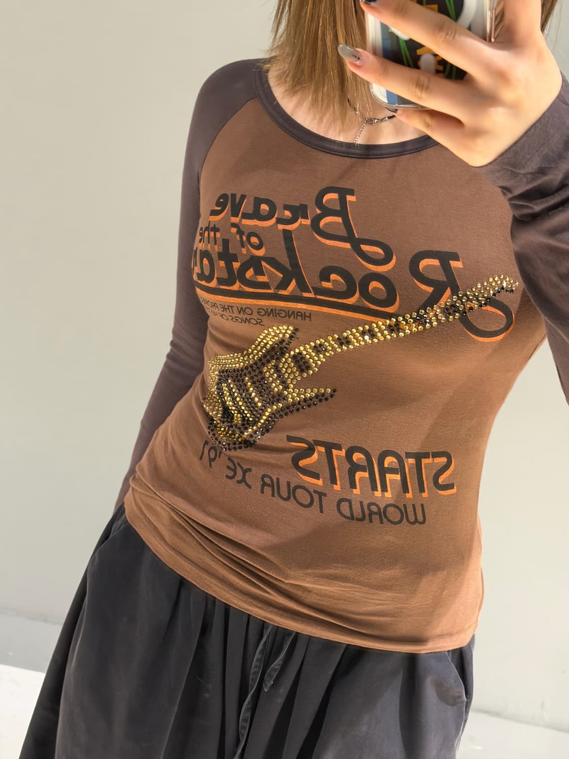 guitar cubic point raglan long sleeve 상품이미지3