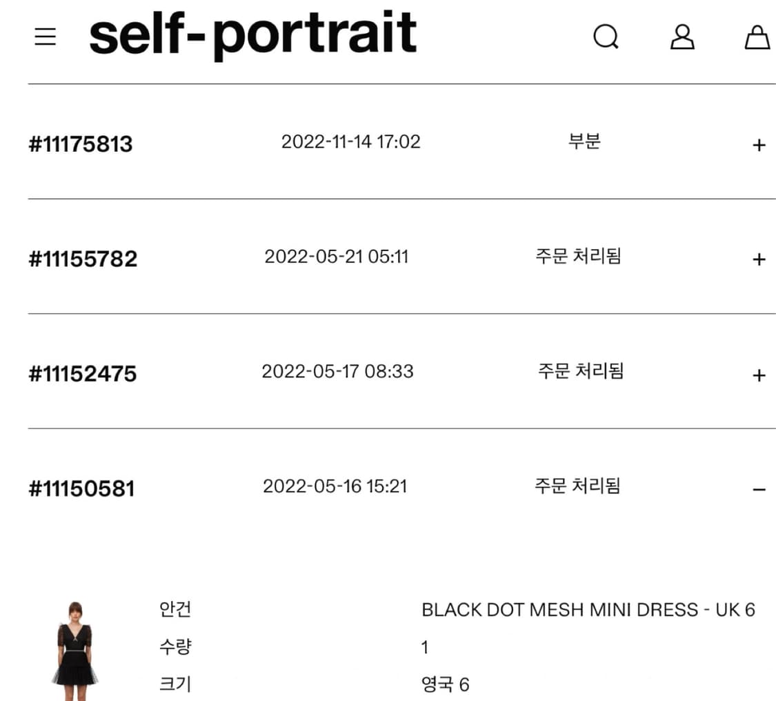 셀프 포트레이트 블랙 도트 메쉬 미니 드레스 UK6 사이즈  상품이미지2