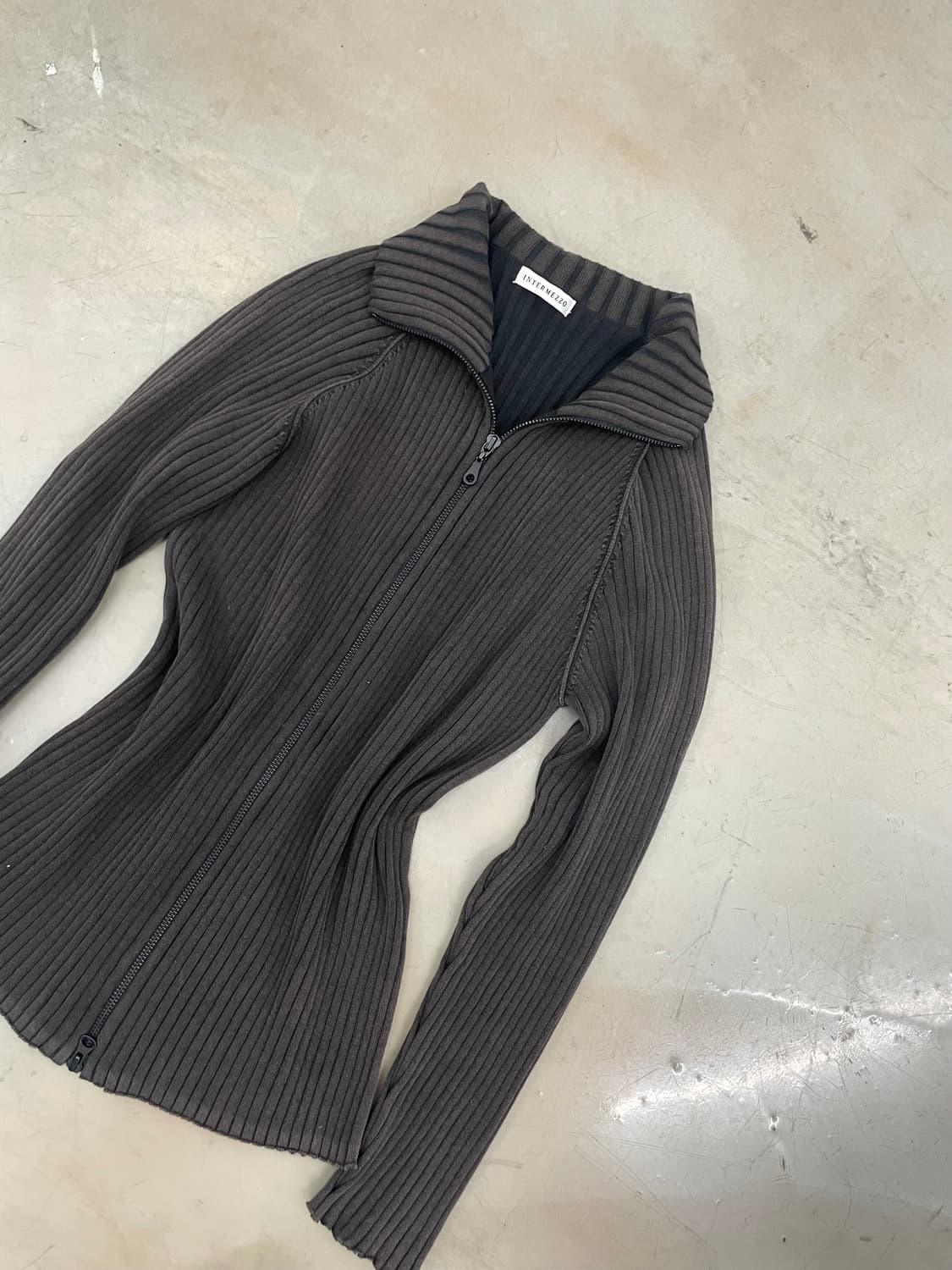 Brown 2way zipper details zip-up 상품이미지3