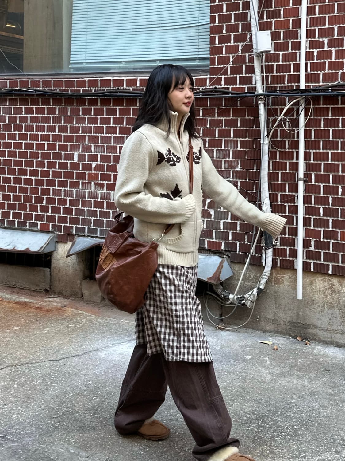 아디다스 뽀글이 아디다스 코위찬 체크 스커트 비슬로우 팬츠 코디세트 상품이미지6