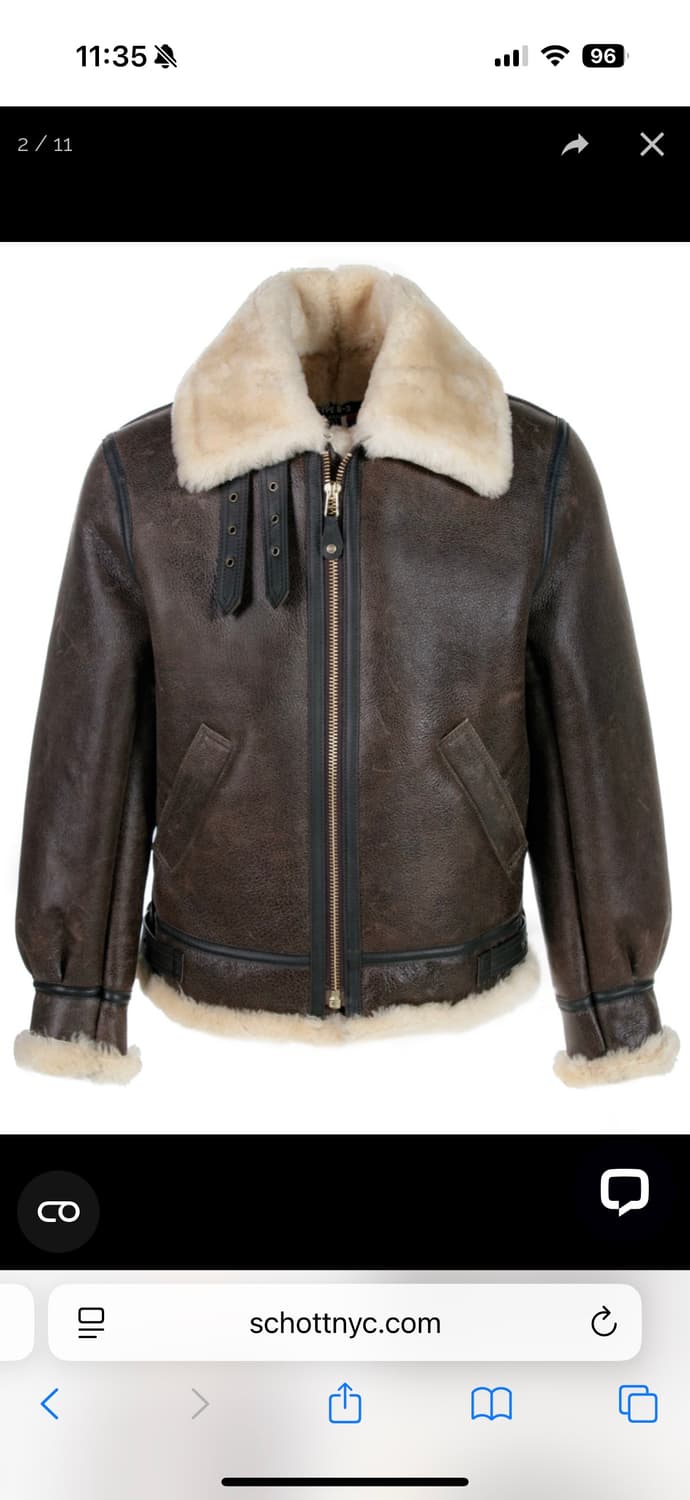 Schott nyc 쇼트 B-3 무스탕 봄버 자켓 상품이미지1