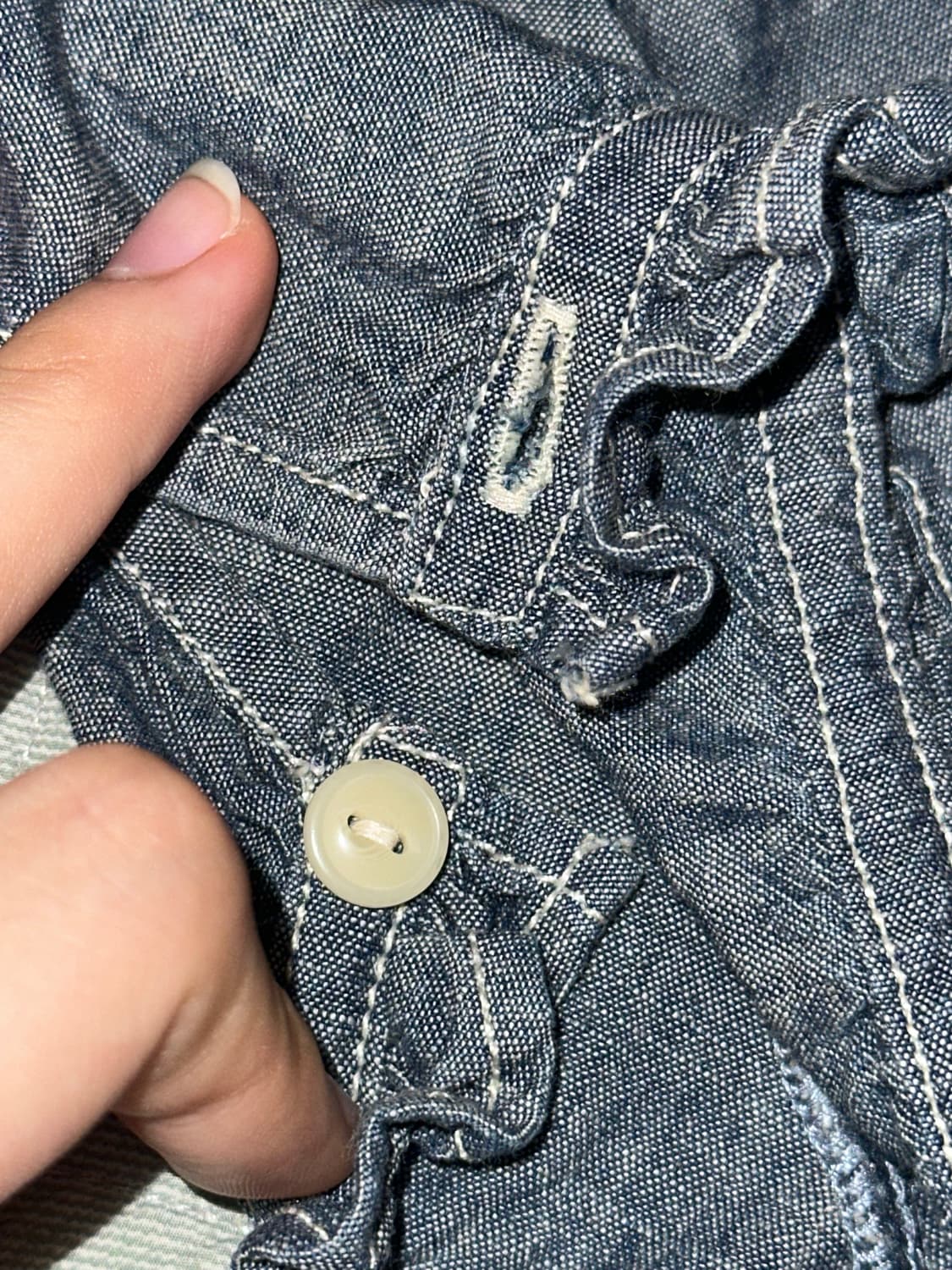 Gap jeans 프릴 데님 블라우스 상품이미지3