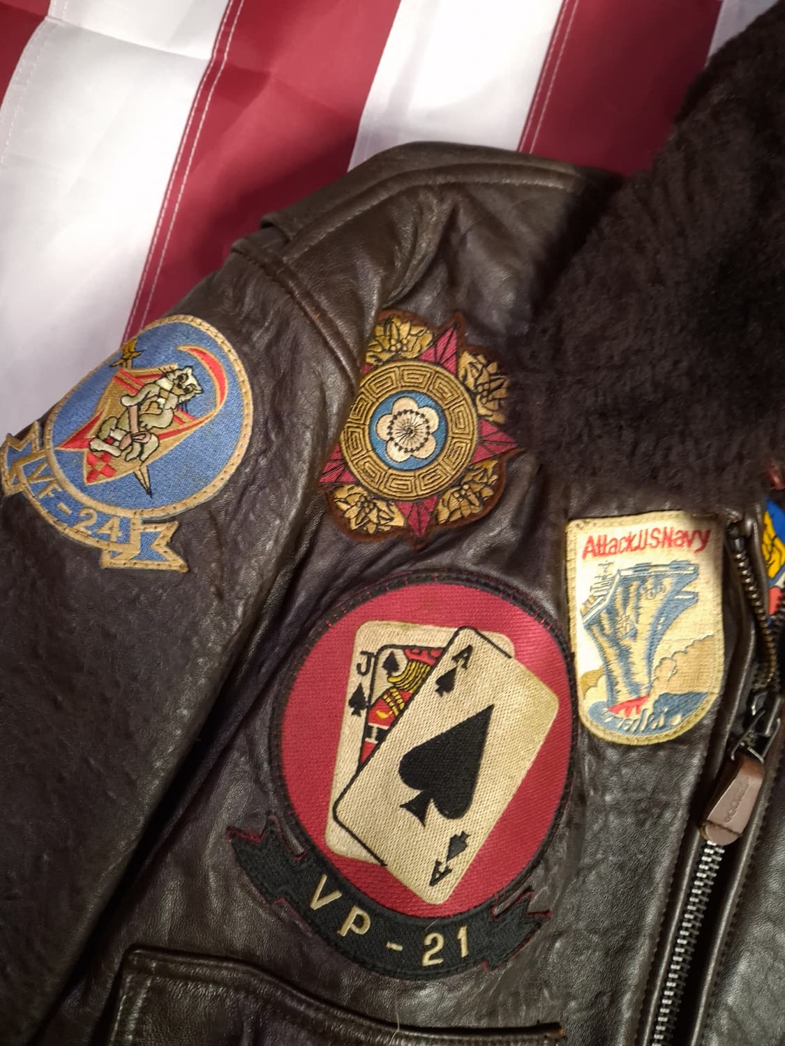  새제품급 오리지날 90's 아메코 미해군 G-1 리얼레더 항공 자켓 상품이미지8