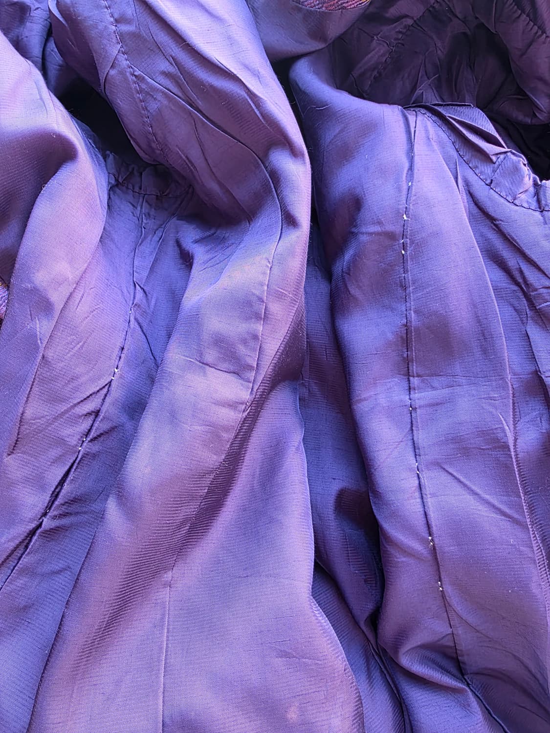 체크 패턴 레이스 테이핑 퍼플 자켓 상품이미지4