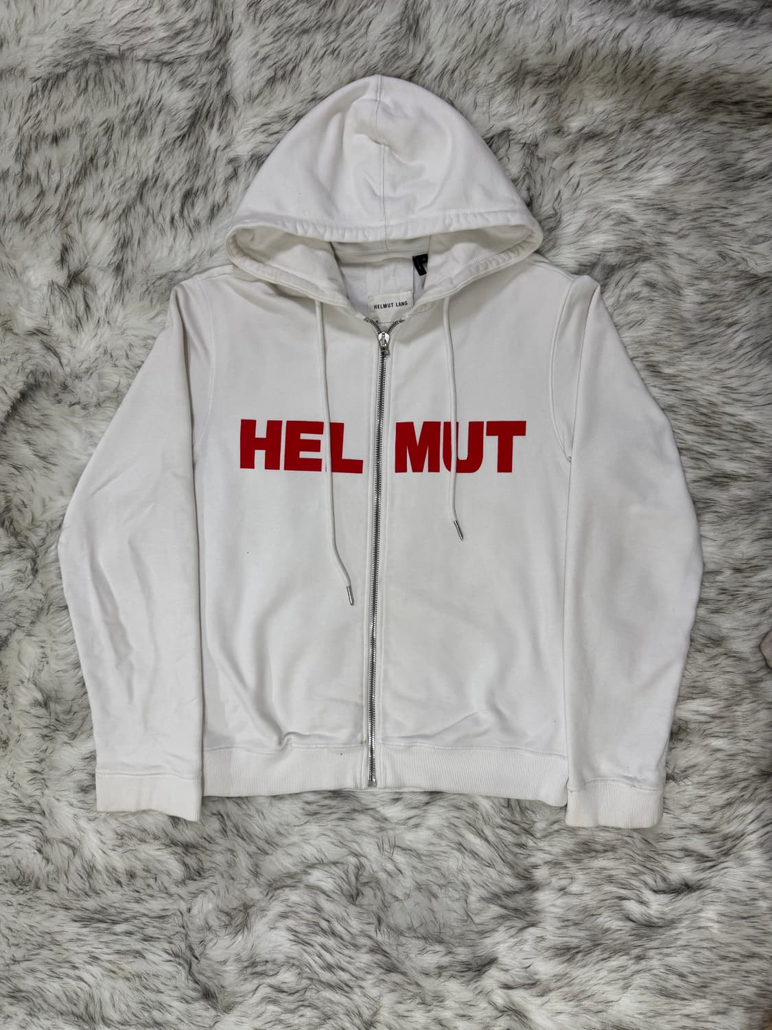 [L] 핼무트 랭 레드 로고 후드집업 상품이미지1