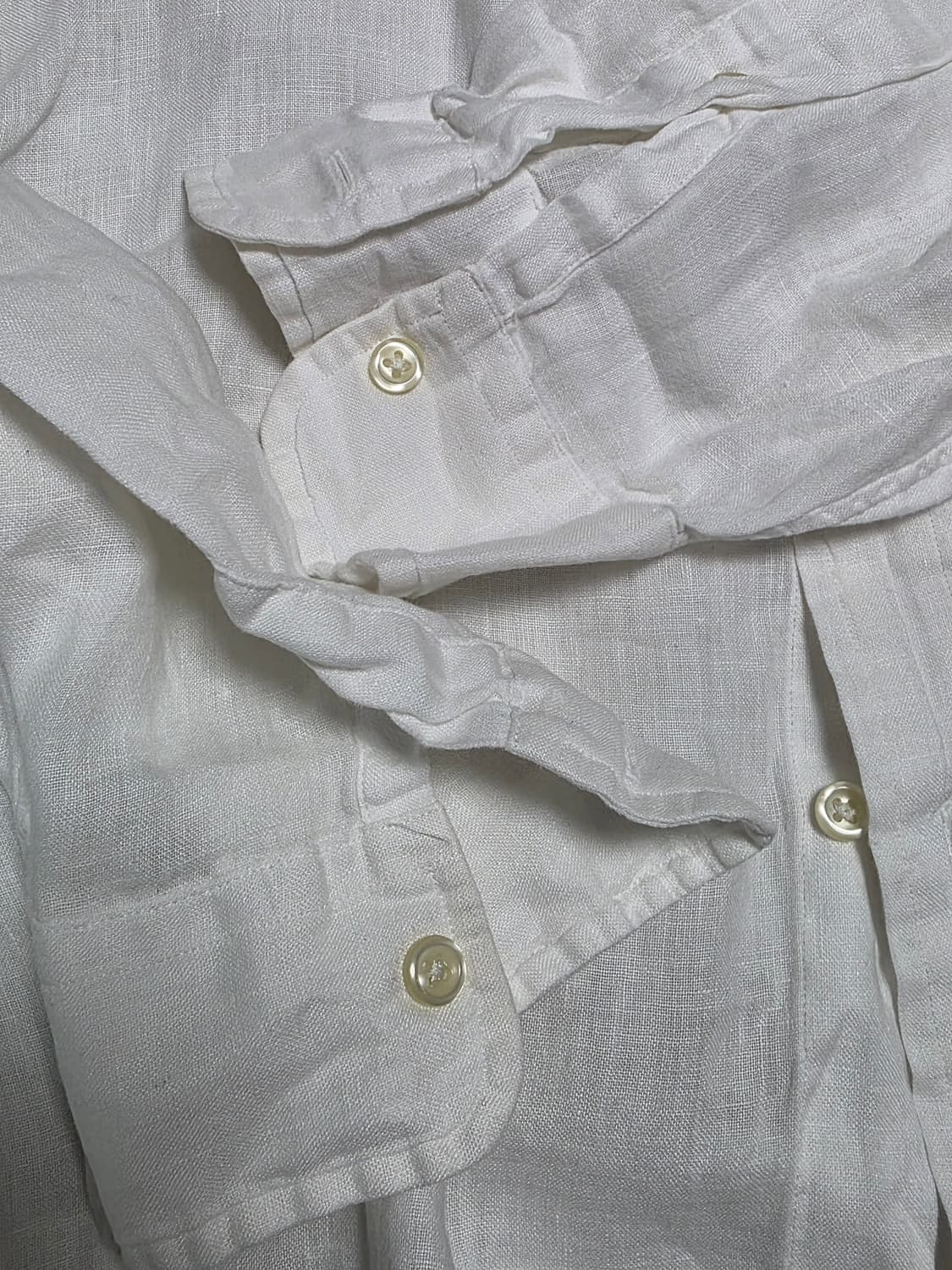 폴로 랄프로렌 클래식핏 린넨 셔츠 L 화이트 상품이미지5