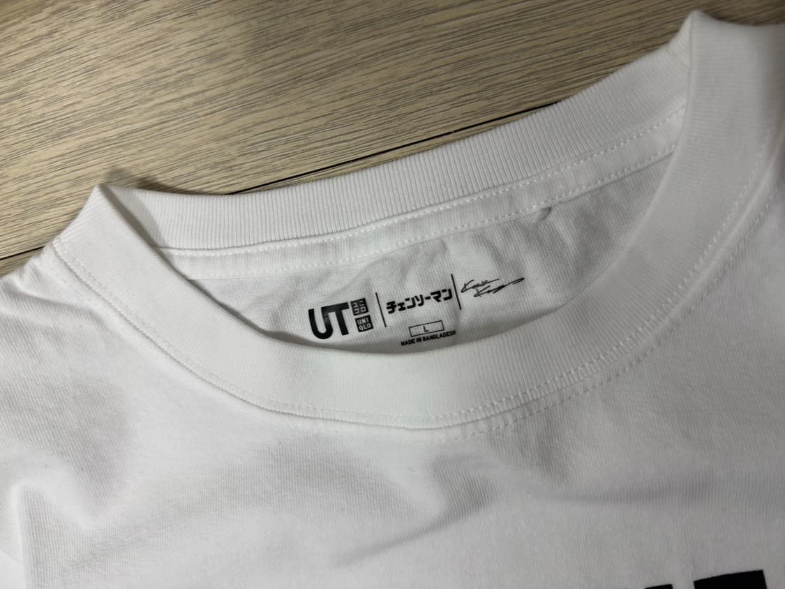 유니클로 UT x 체인소맨 티셔츠 화이트 L 상품이미지4
