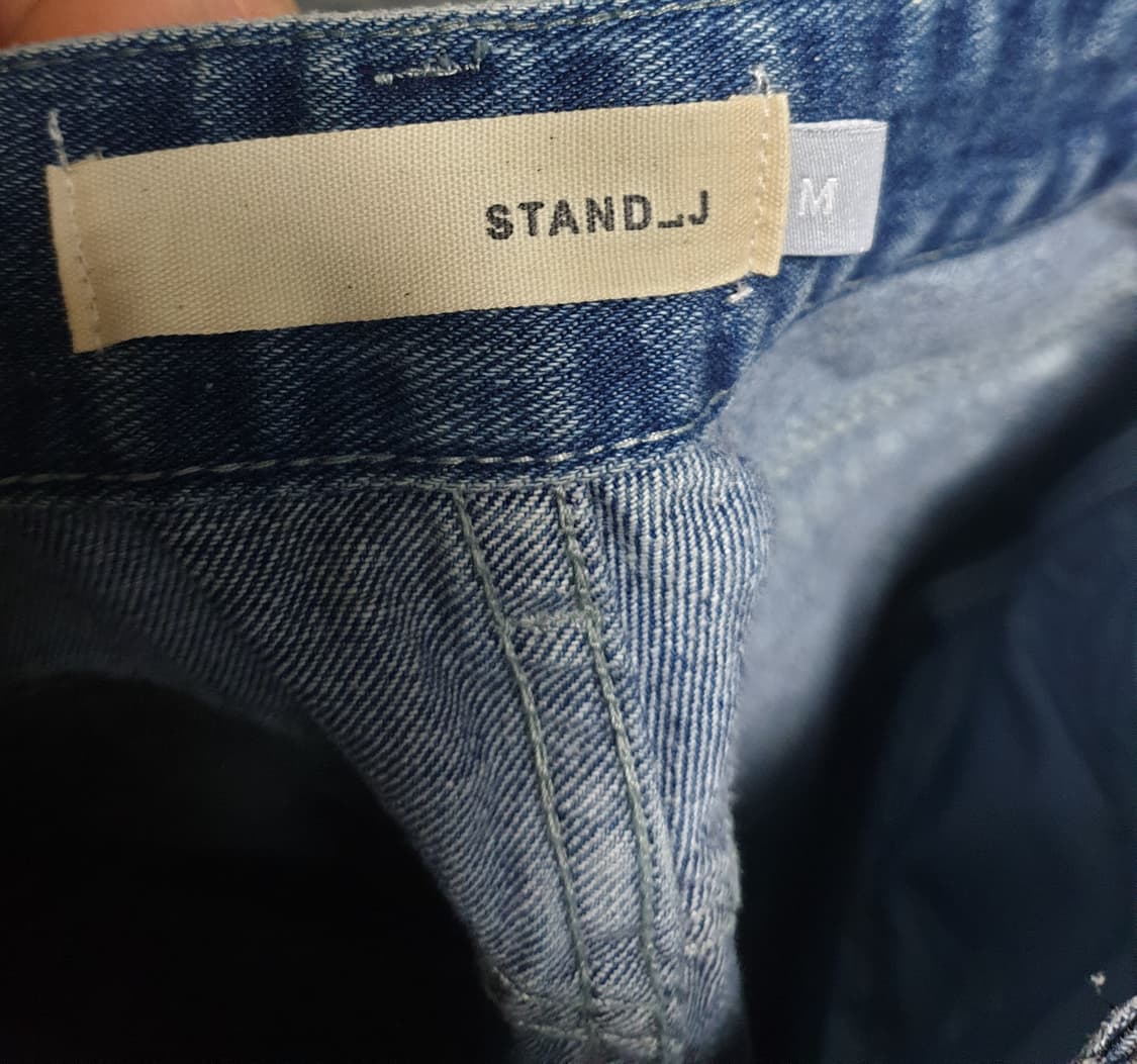 STAND_J 빈티지 커브드 밑단절개 데님팬츠 (M) 상품이미지5