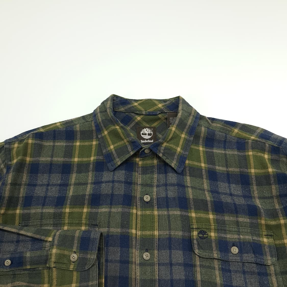 CN925 XL 팀버랜드 네이비그린 플란넬 긴팔 체크 셔츠 남방 상품이미지3