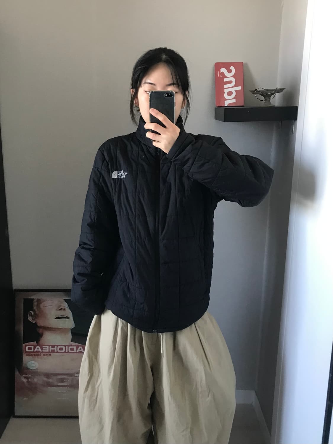 노스페이스 신형택 해외판 윈드 경량 패딩 블랙 상품이미지3