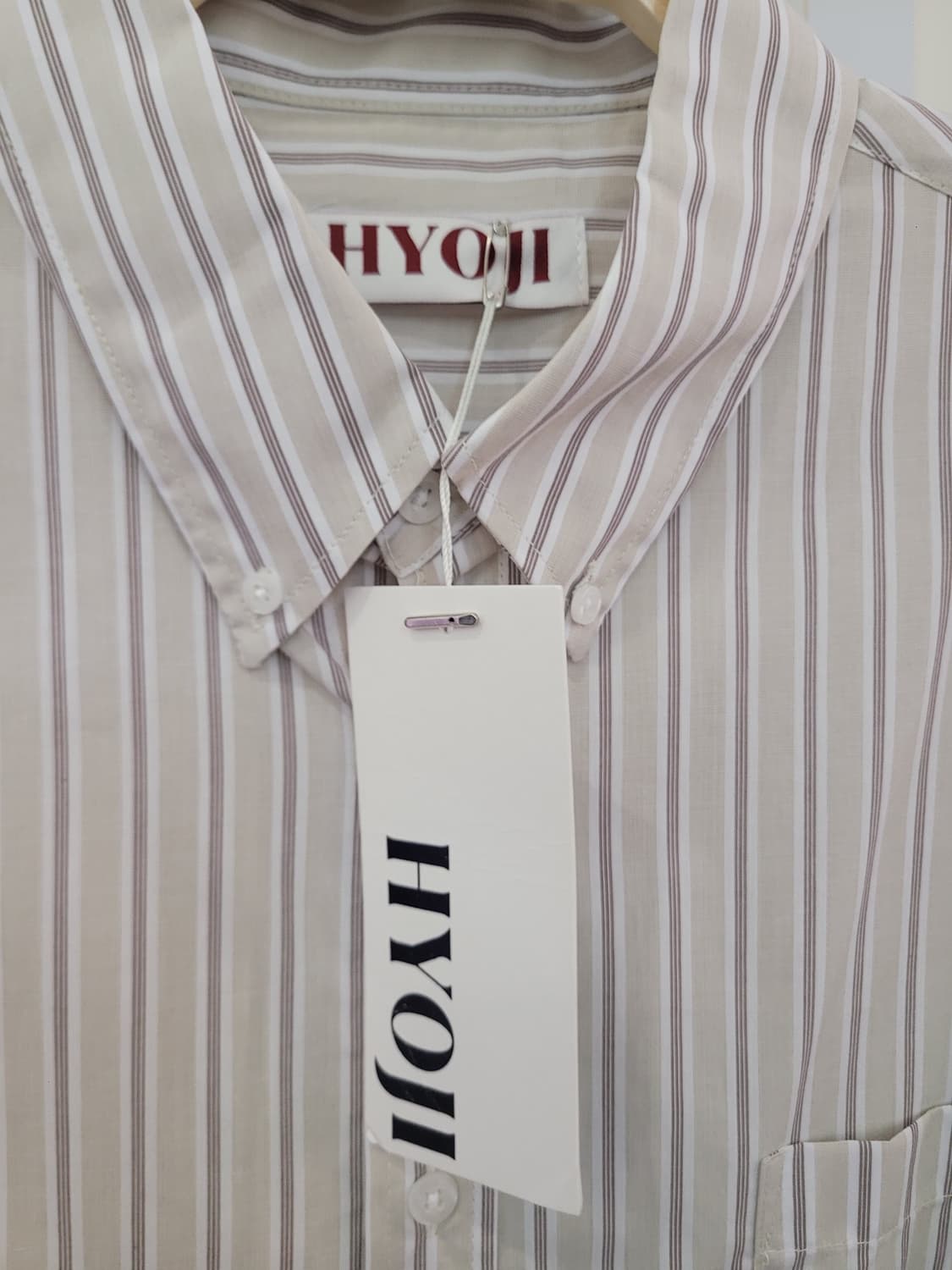 효지 HYOJI 스트라이프 긴팔 셔츠 오버핏 프리사이즈 택달린새제품 상품이미지3