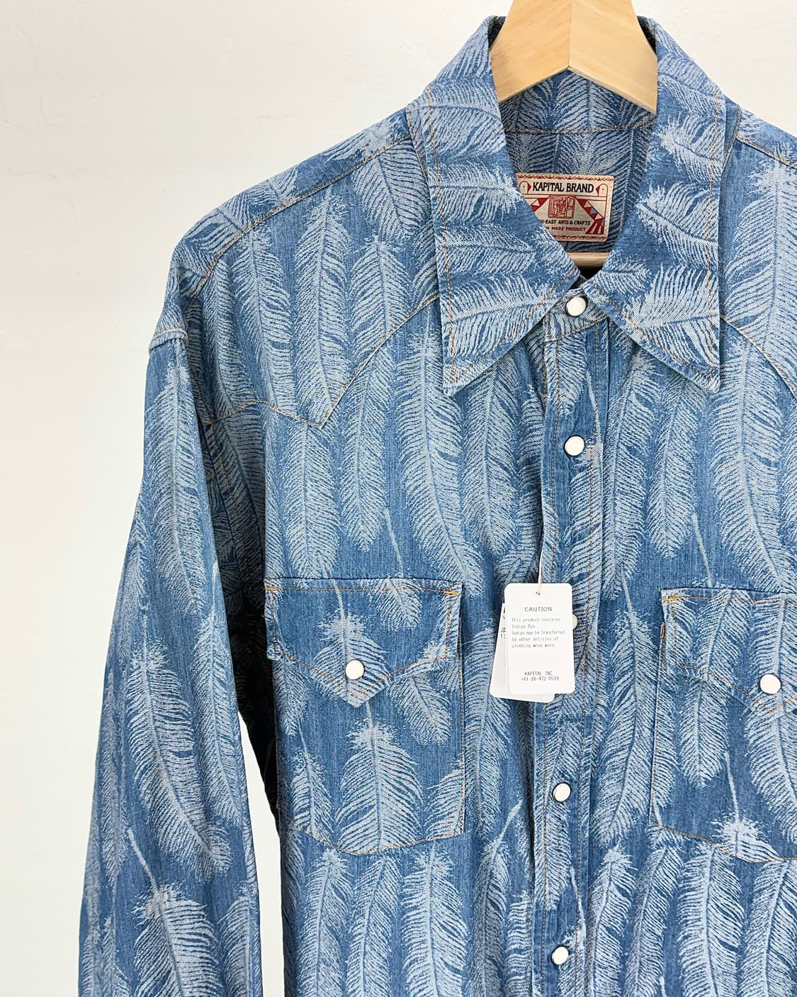 캐피탈 24ss 맥파이 라이트 인디고 페더 데님 셔츠 상품이미지2