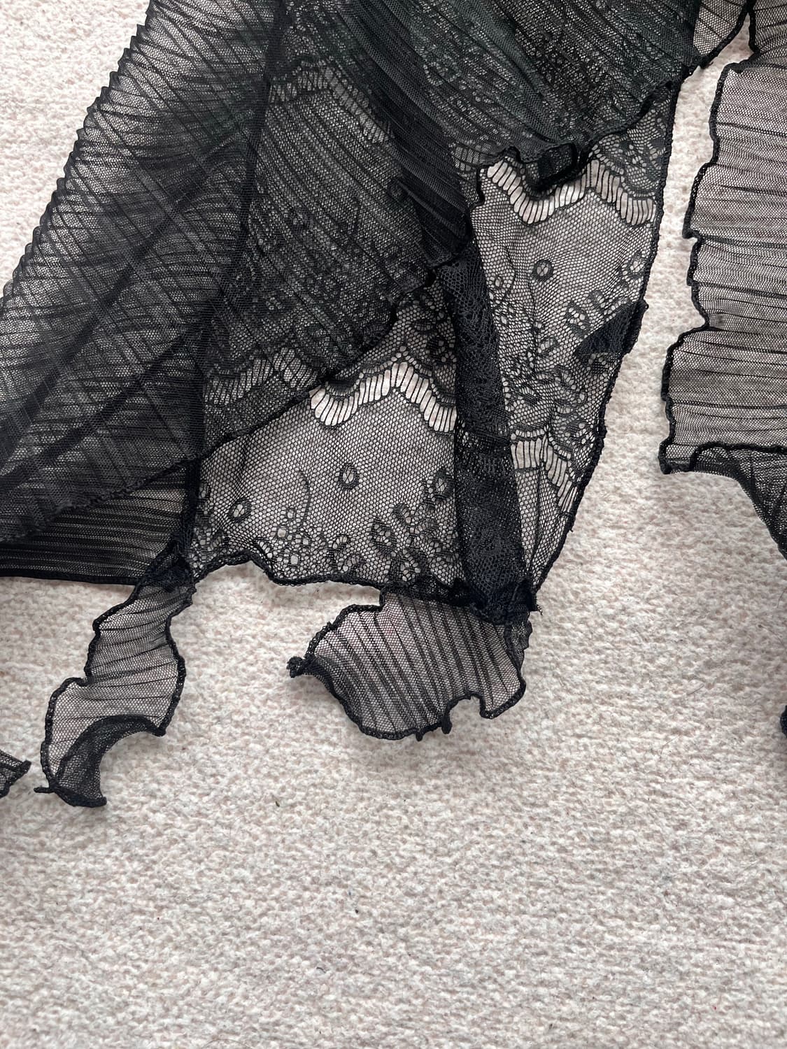 블랙 플리츠 스카프 상품이미지4