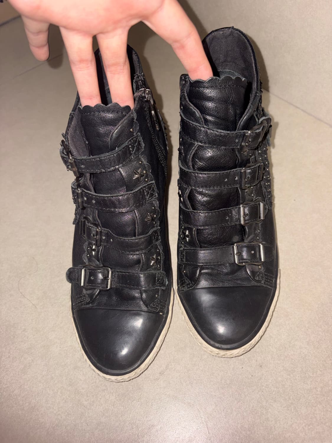 아쉬 스터드 레이스 블랙 웨지스니커즈 37 상품이미지5