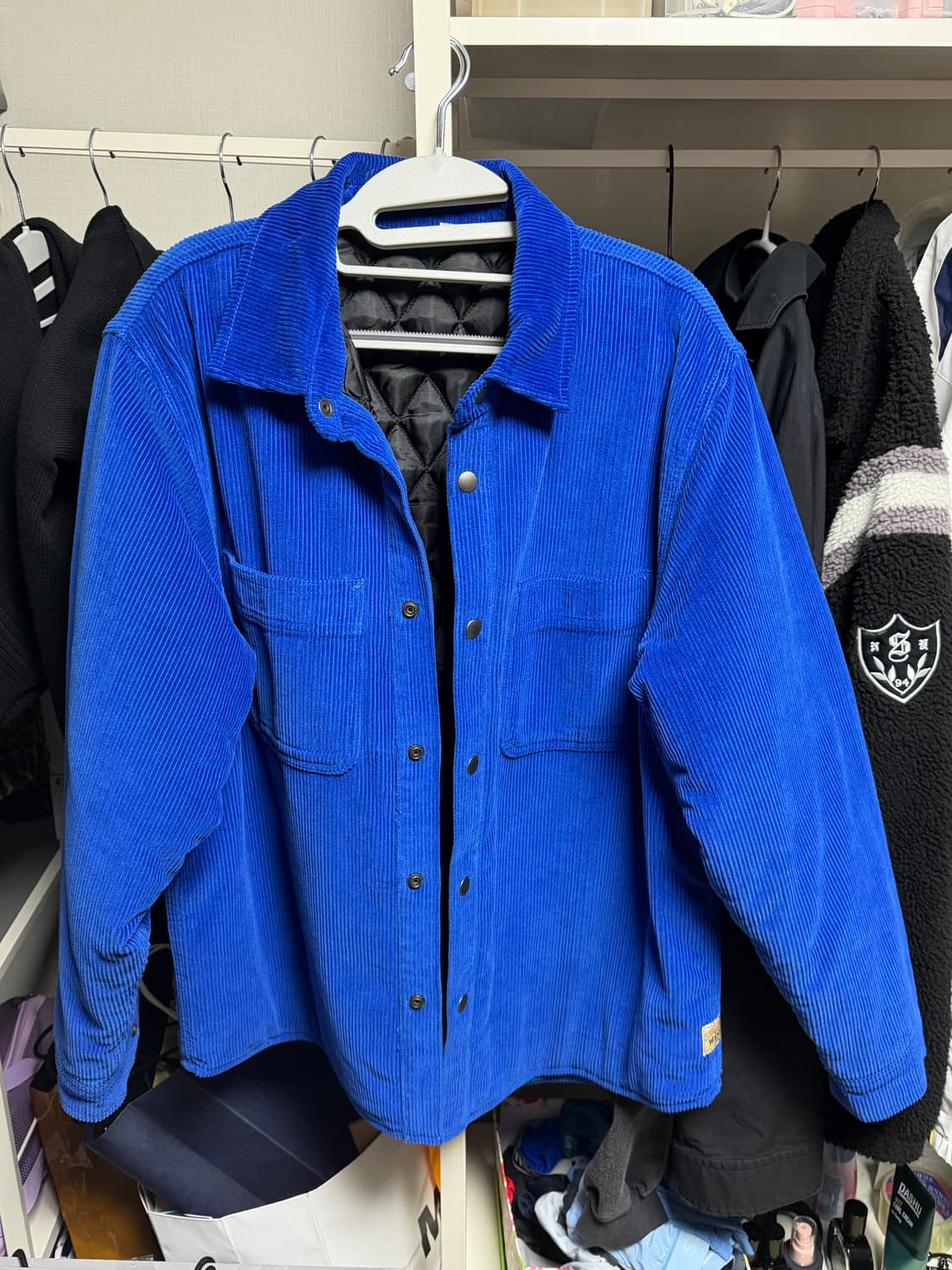 스투시 코드 퀼티드 오버셔츠 로얄 블루 M 사이즈 상품이미지1