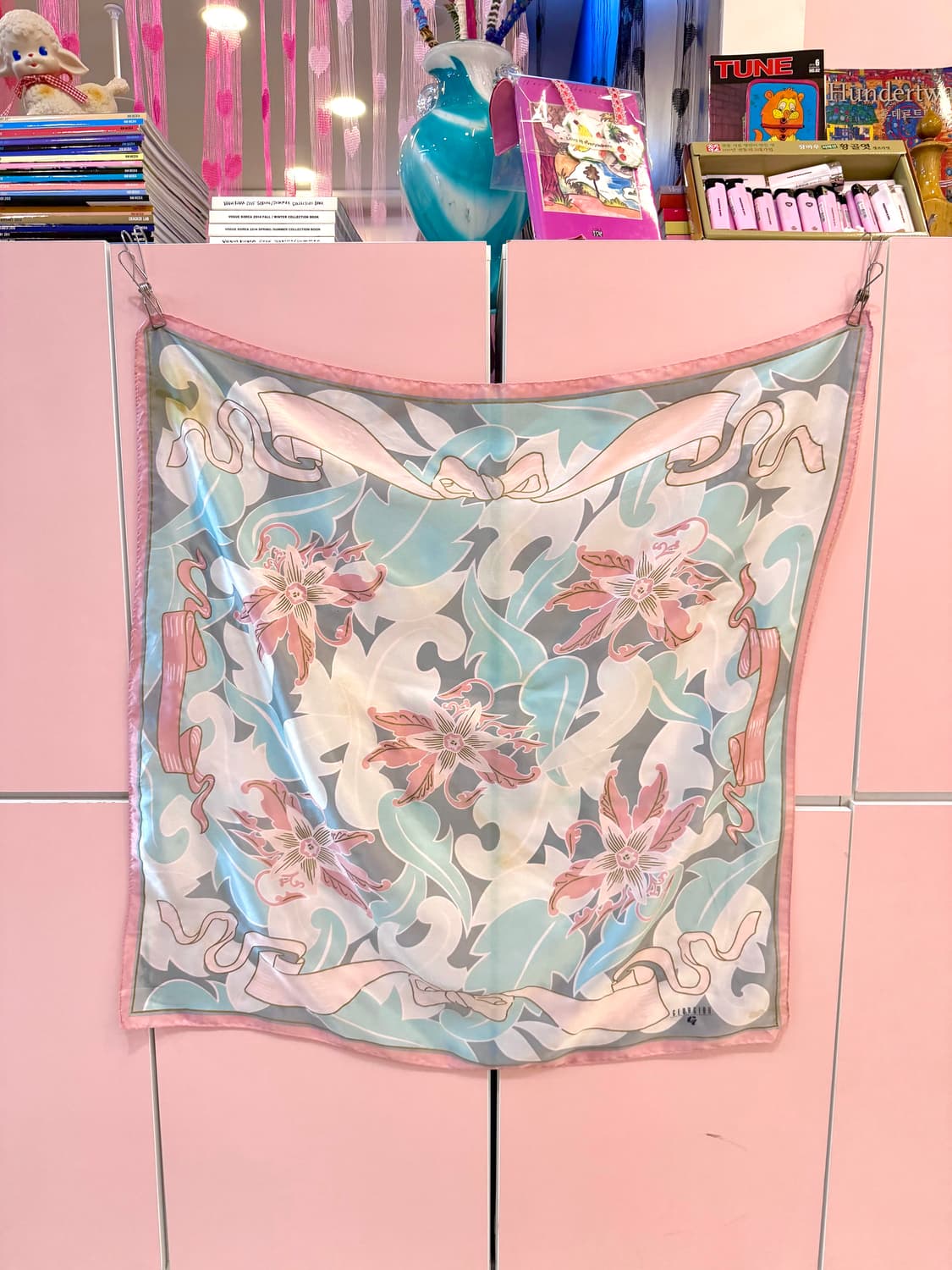 빈티지 파스텔 플로럴 스카프 상품이미지4