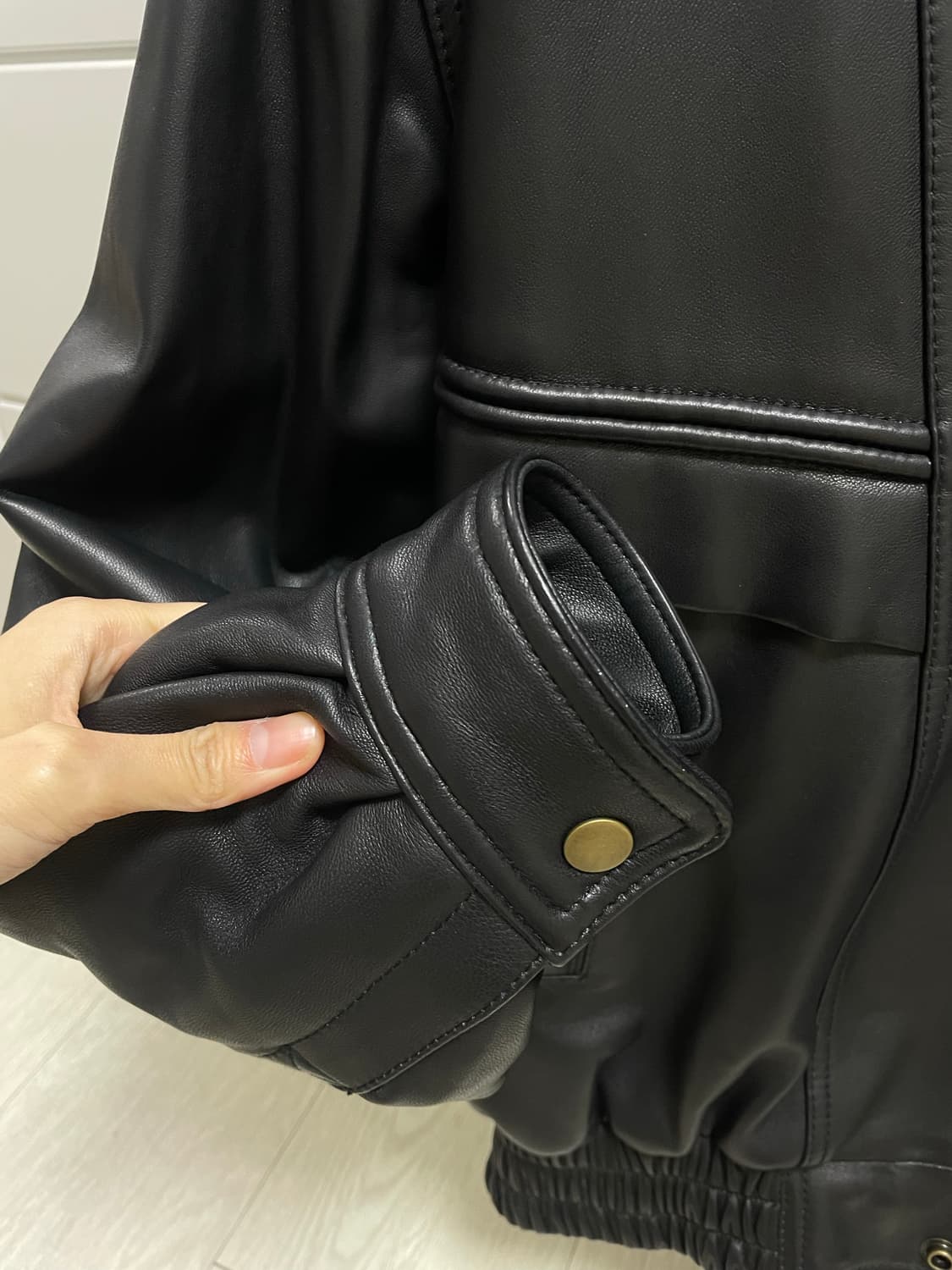 글로니 G LEATHER JACKET (BLACK) /양가죽, s 사이즈 상품이미지6