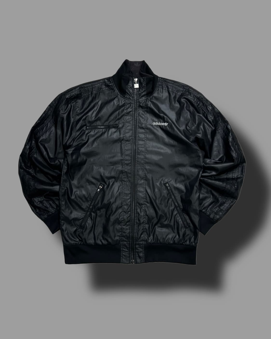 아디다스 실버 로고 유광 바람막이 트랙탑 100 상품이미지4