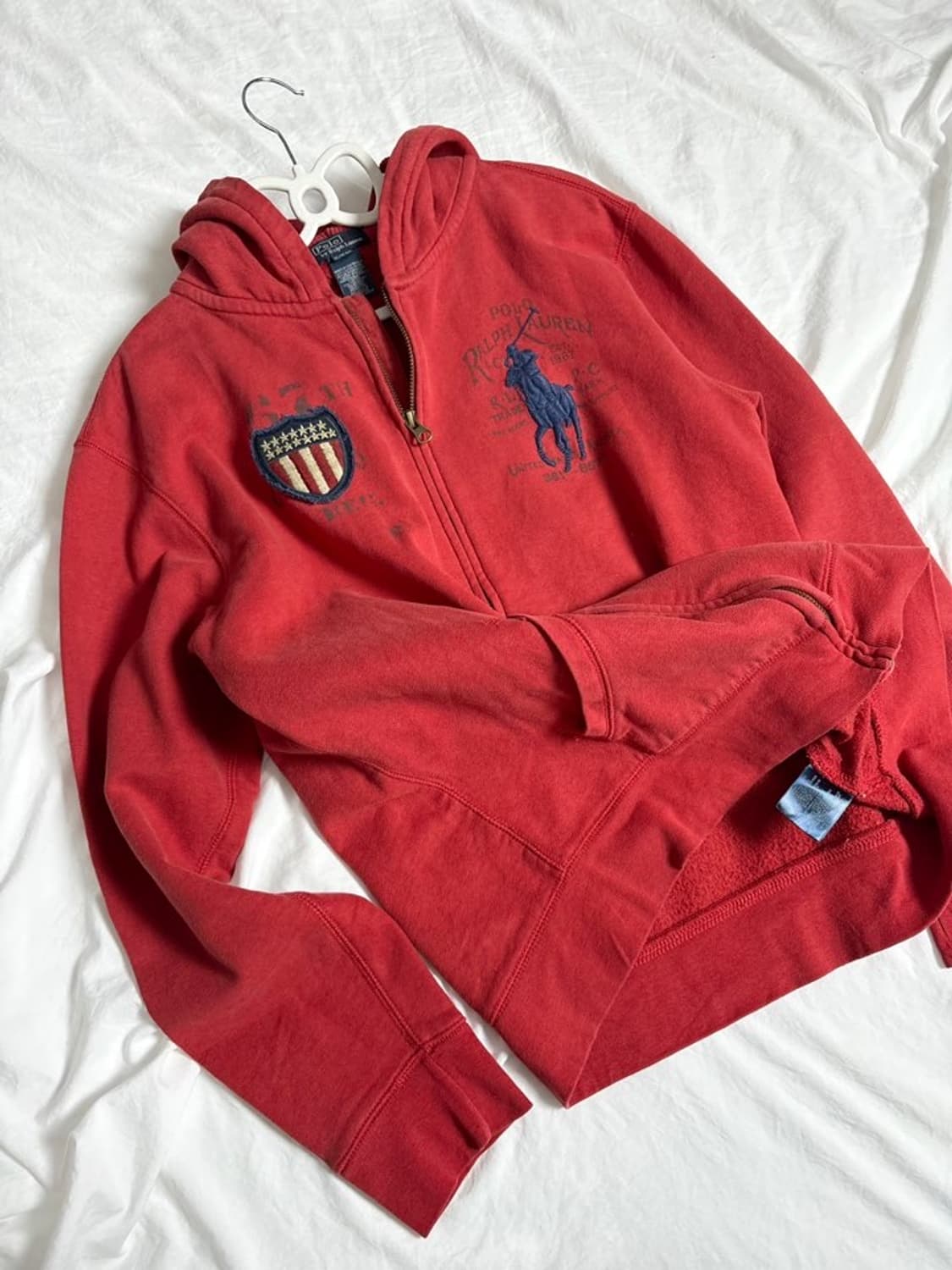 폴로 빅포니 레드 후드집업 상품이미지3