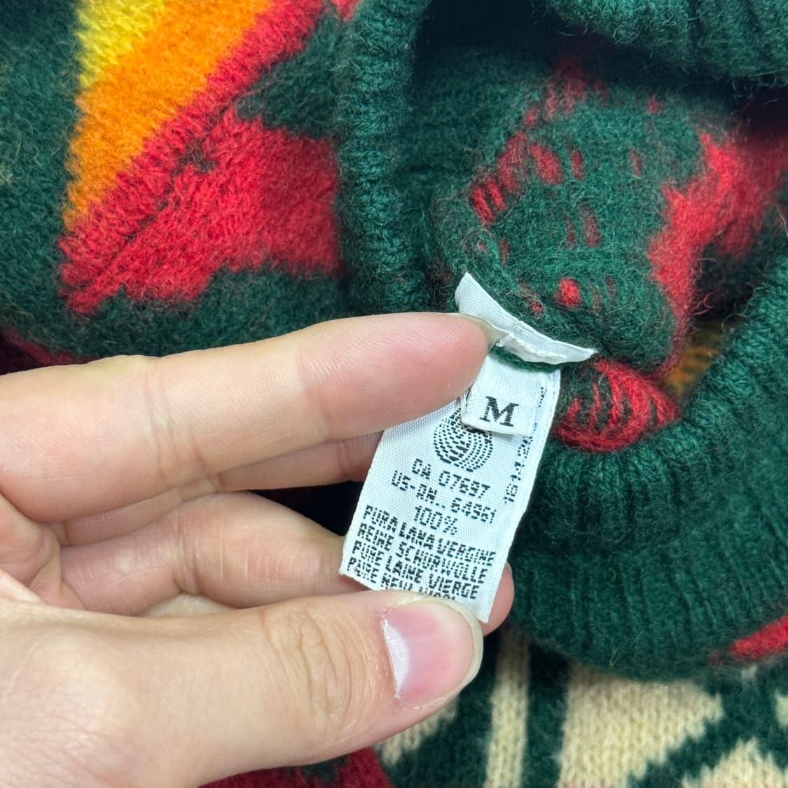 베네통 90s 빈티지 에스닉 나바호 패턴 니트 M 상품이미지5