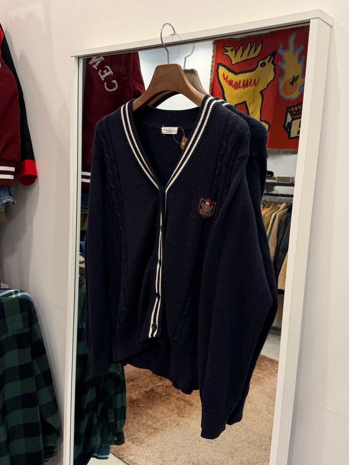 Vtg 빈티지 울 스트라이프 가디건 (made in Japan) 상품이미지1