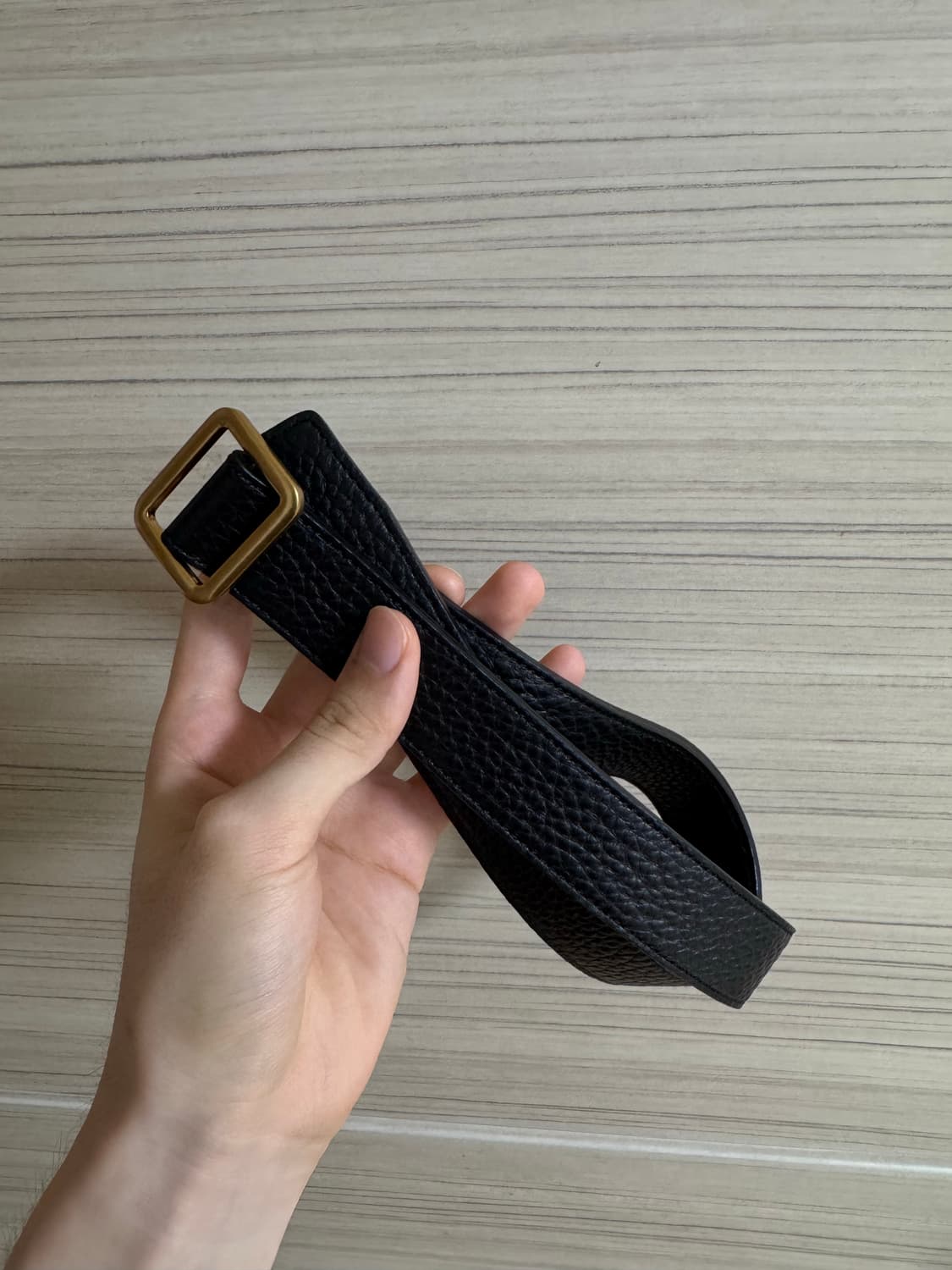 아이엘 aieul 슬라이더 벨트 slider belt 블랙/골드 상품이미지2