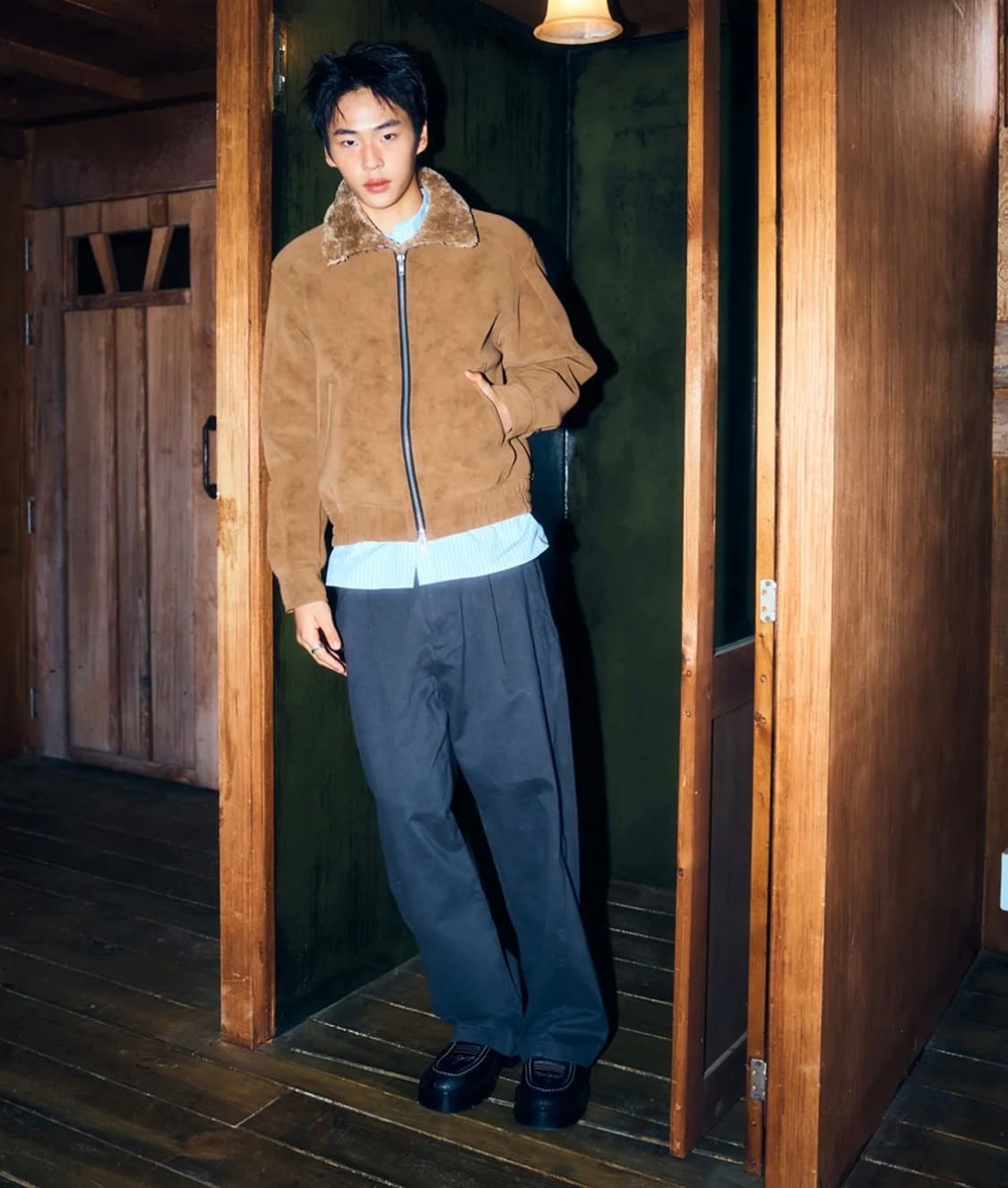 도프제이슨 하이넥 무톤 자켓 카멜 L 상품이미지1