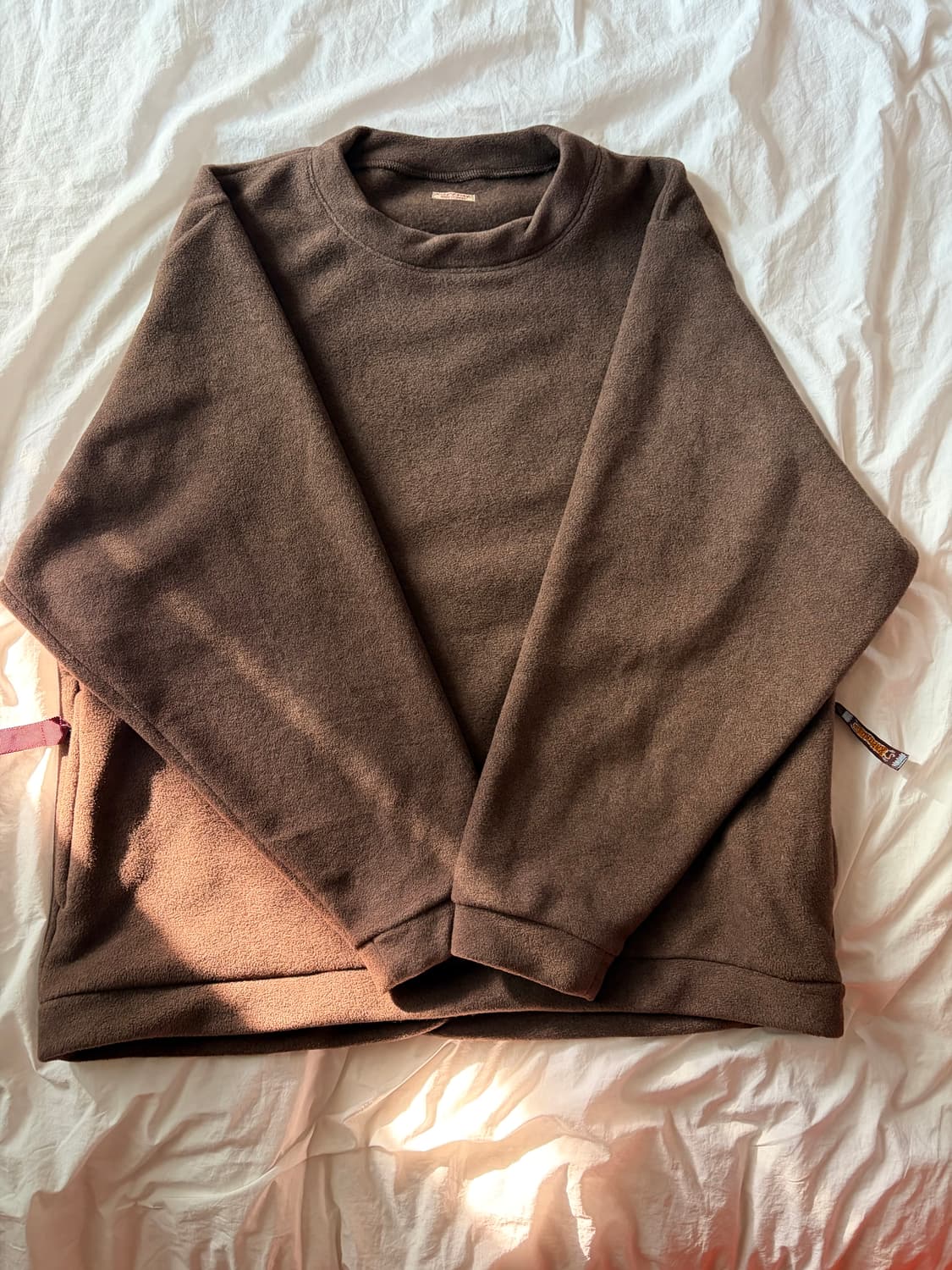 캐피탈 후리스 플리스 빅 크루 스웻셔츠 브라운 상품이미지3