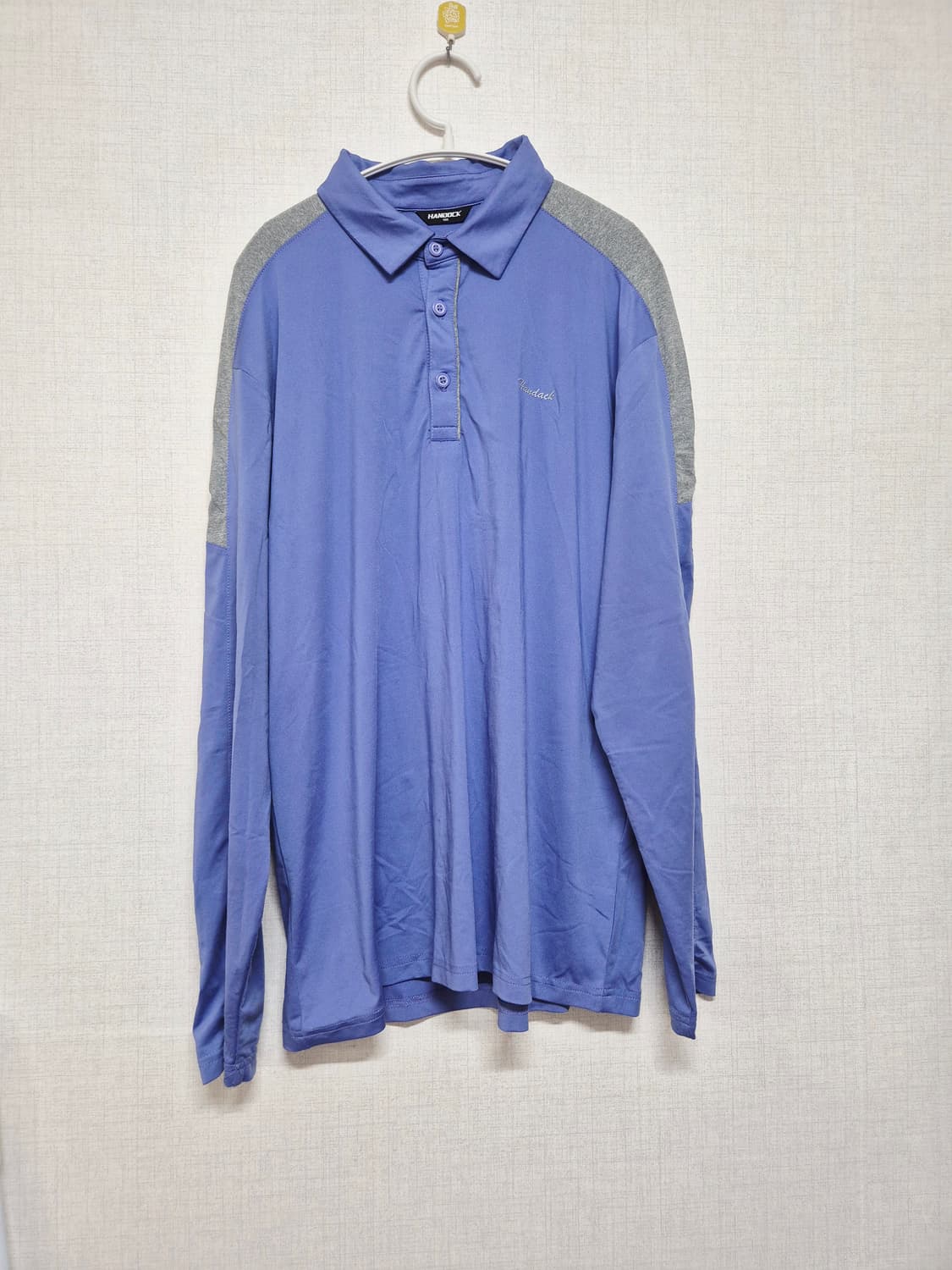 남성 긴팔 폴로티 블루/회색 상품이미지1