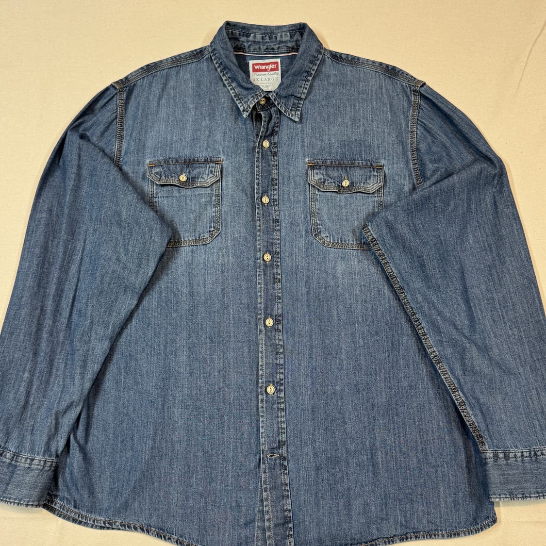 XXL) Wrangler 랭글러 투포켓 워크웨어 코튼 데님 셔츠 상품이미지3