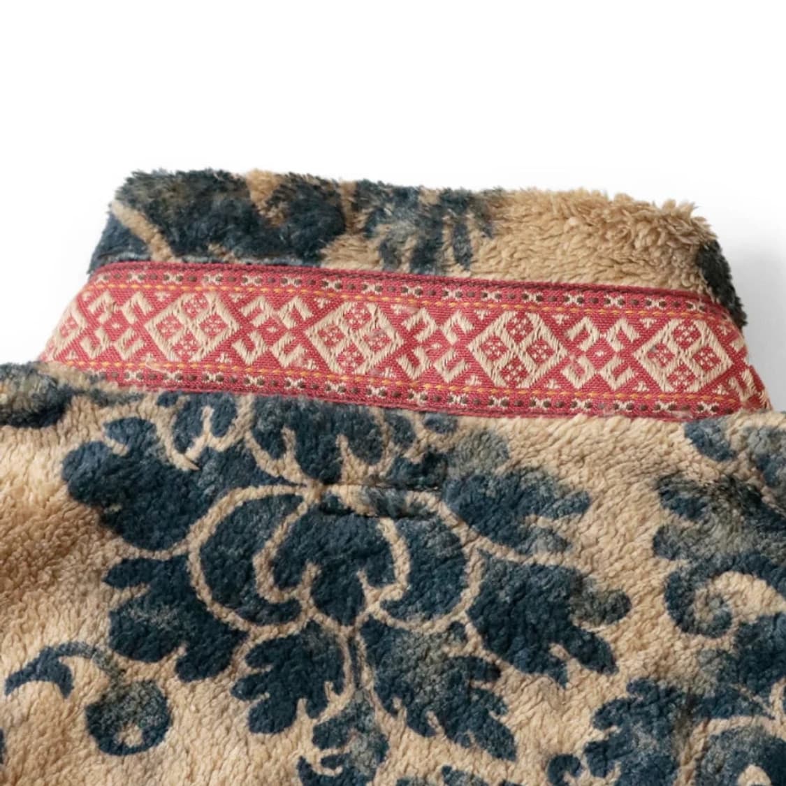 캐피탈 다마스크 패턴 플리스 집 블루존 베이지 상품이미지5