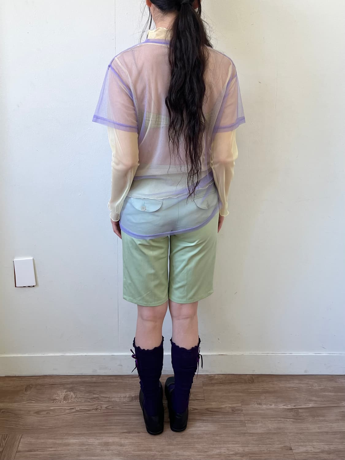 JESSY LOGAN 퍼플 시스루 탑 상품이미지10