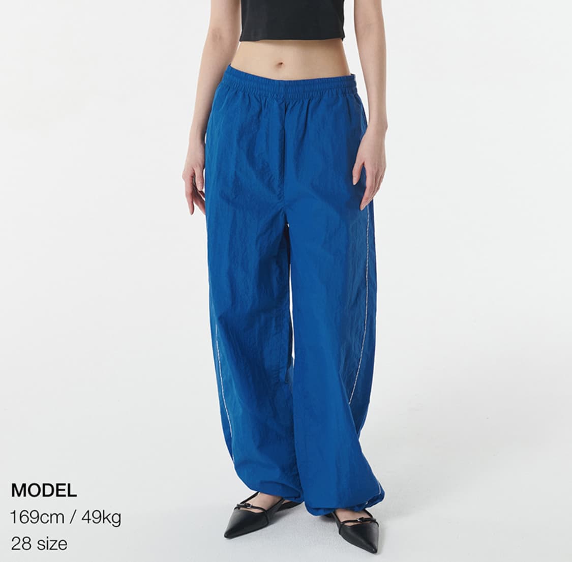 24 미개봉) 무신사스탠다드 우먼 와이드 트랙팬츠 블루 여성 바지 상품이미지1