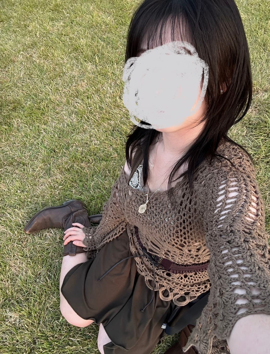 빈티지 그런지페어리 언발 크로셰니트 오리엔탈 히피 파우닝133 샵502 상품이미지2