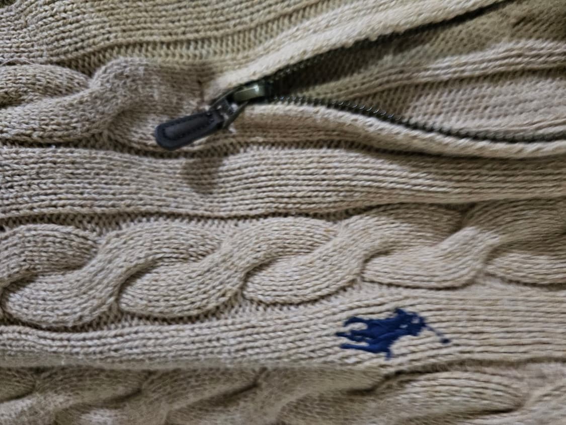 폴로 POLO 꽈배기 베이지 반집업니트 95 / M 상품이미지3