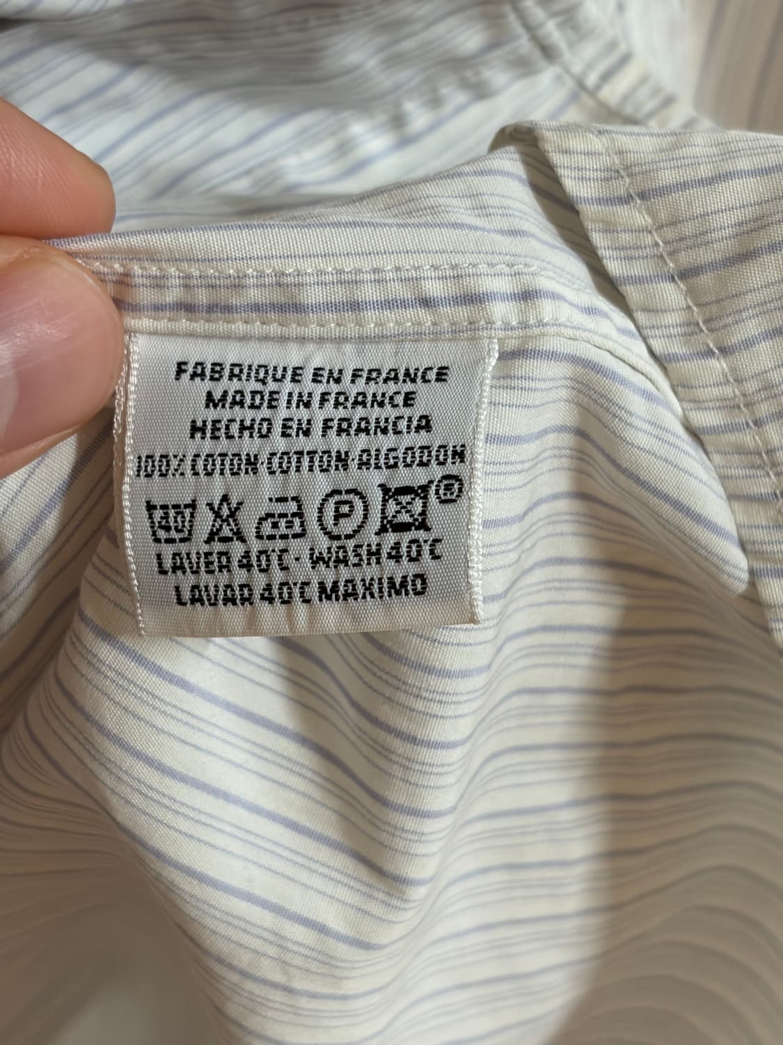 [HERMÈS 에르메스 스트라이프 셔츠 / Made in France] 상품이미지5